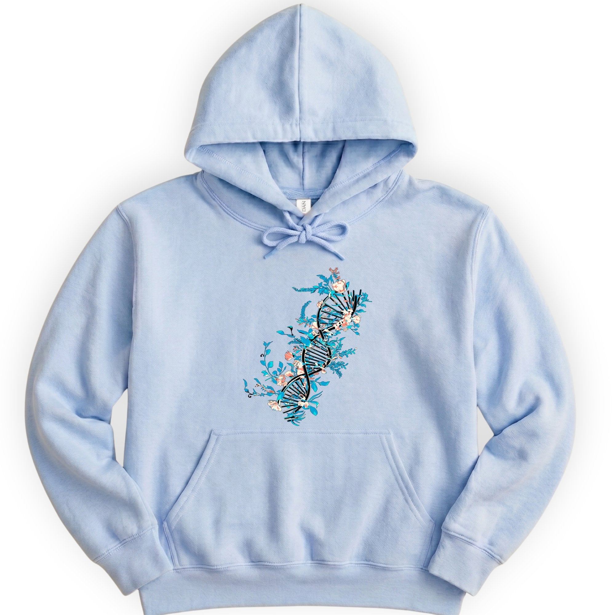 Floral DNA hoodie — Light Blue