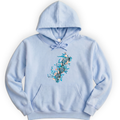 Floral DNA hoodie — Light Blue