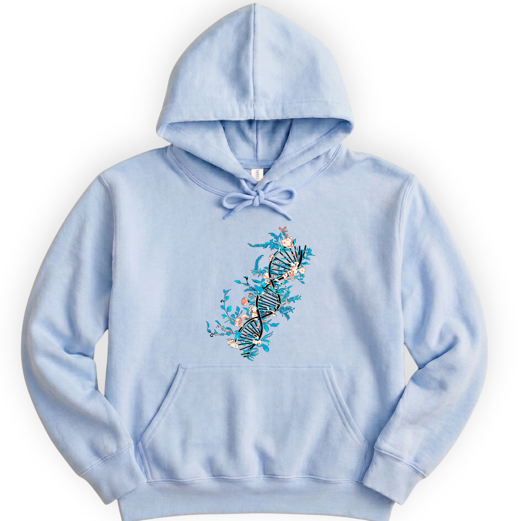 Floral DNA hoodie — Light Blue