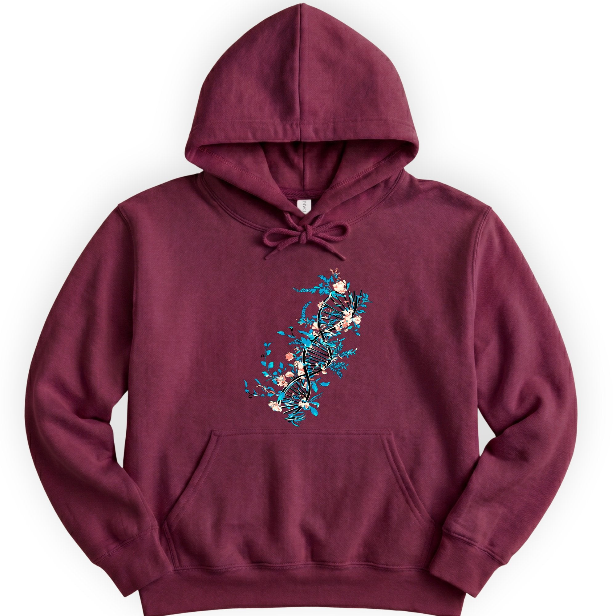 Floral DNA hoodie — Maroon