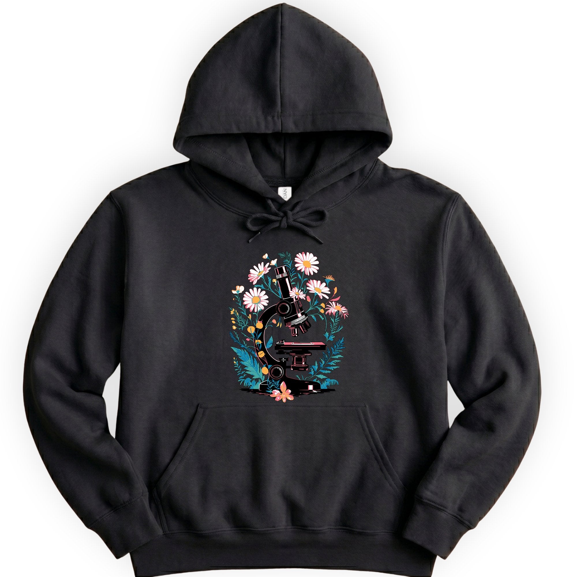 Floral Microscope hoodie — Black