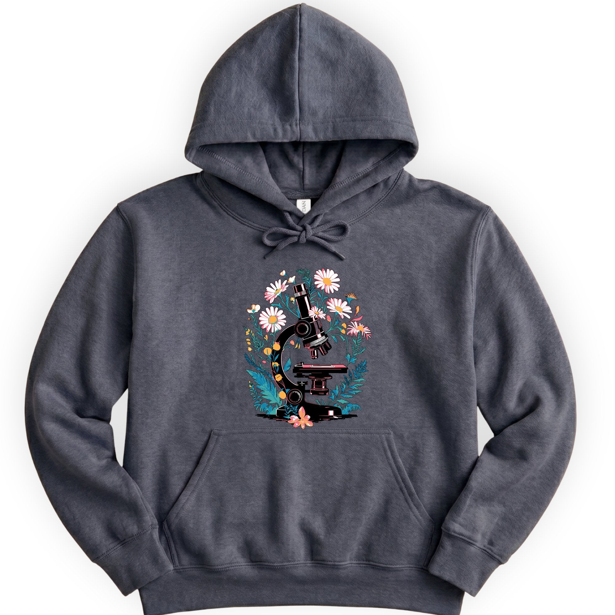 Floral Microscope hoodie — Dark Heather