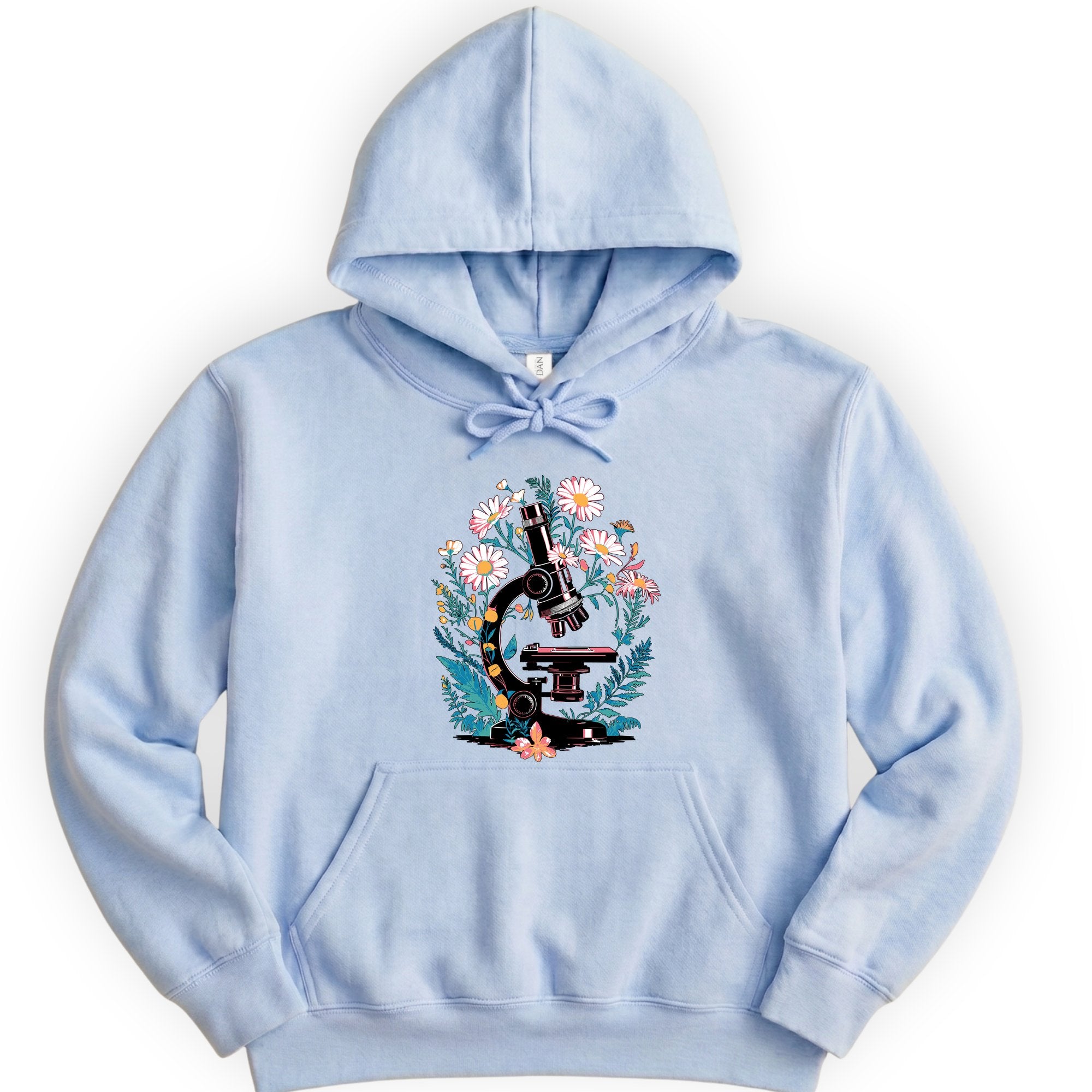 Floral Microscope hoodie — Light Blue