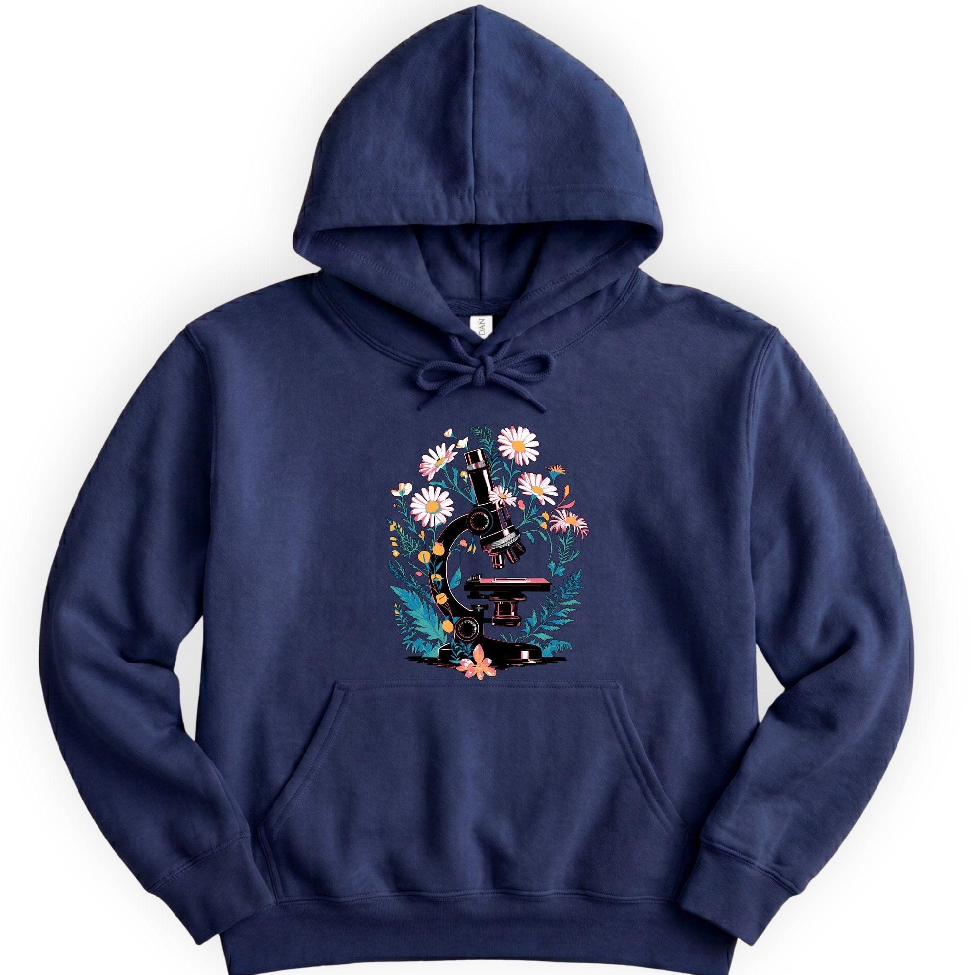 Floral Microscope hoodie — Navy