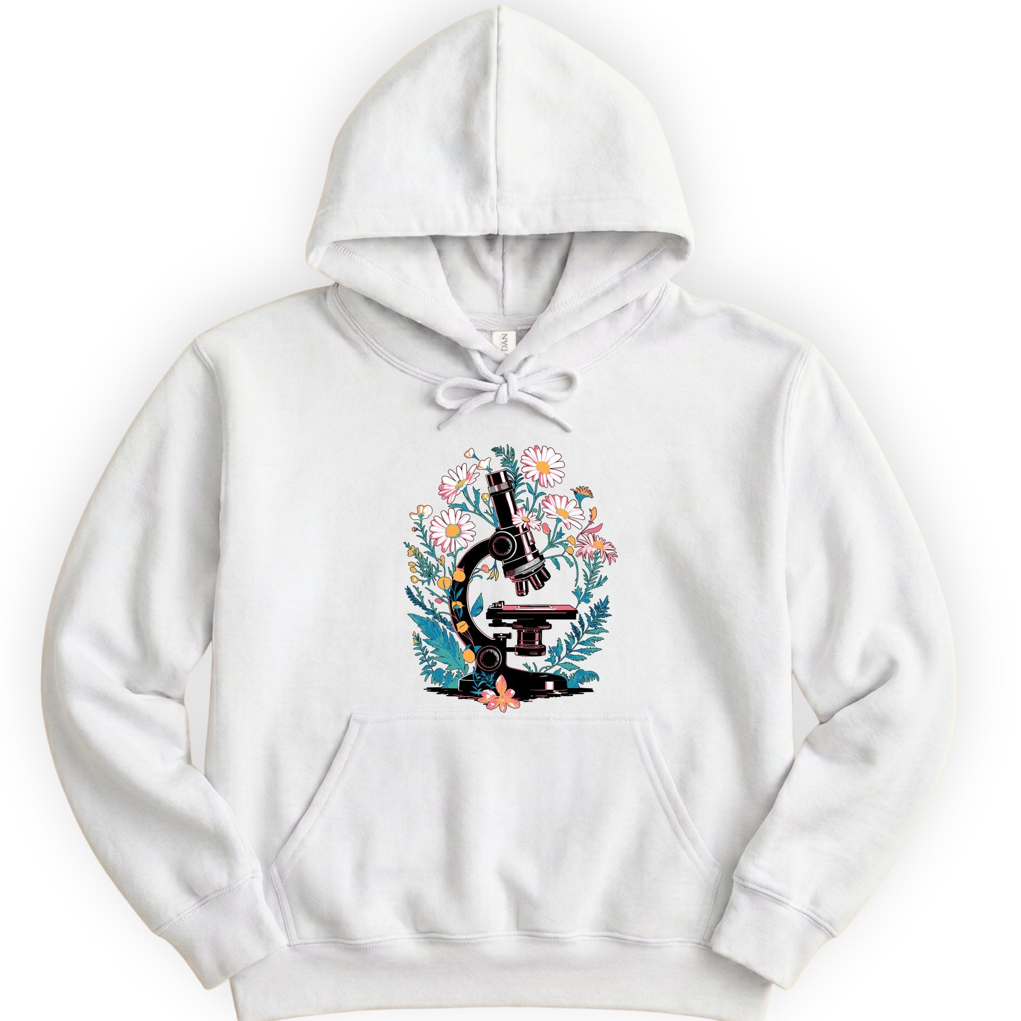 Floral Microscope hoodie — White