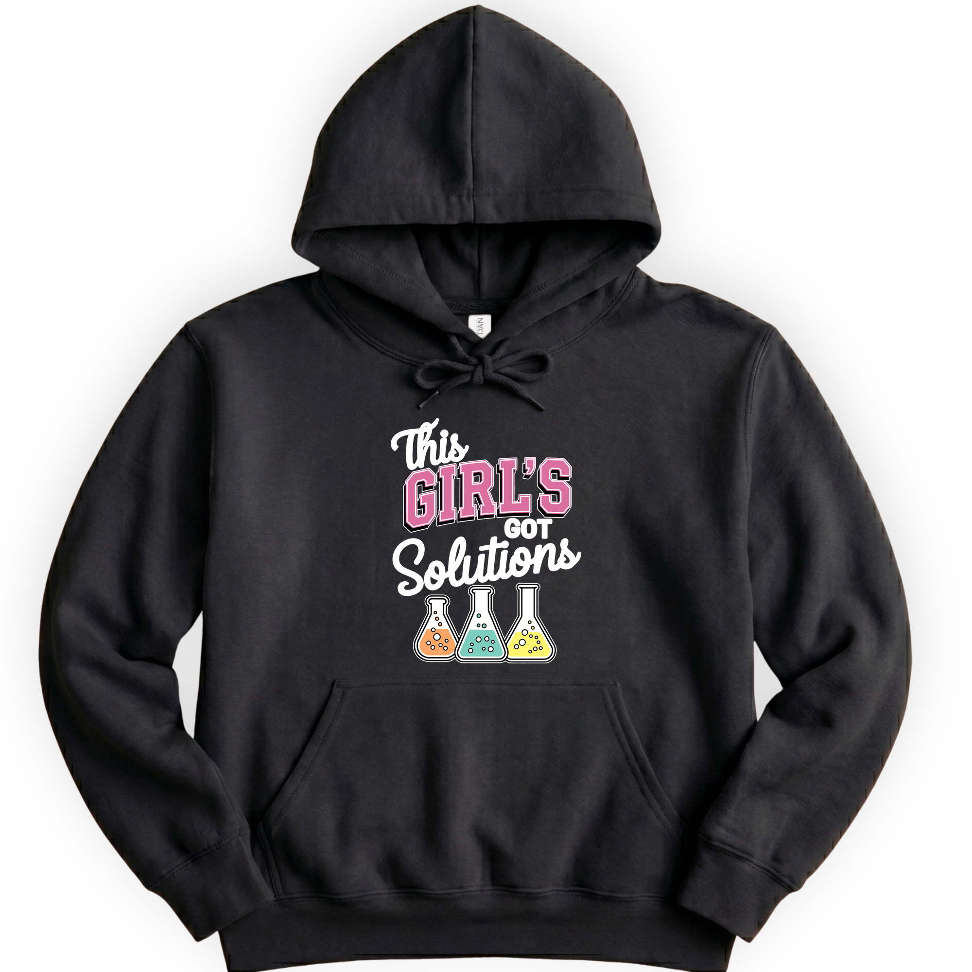This Girl's Got Solutions hoodie — Black