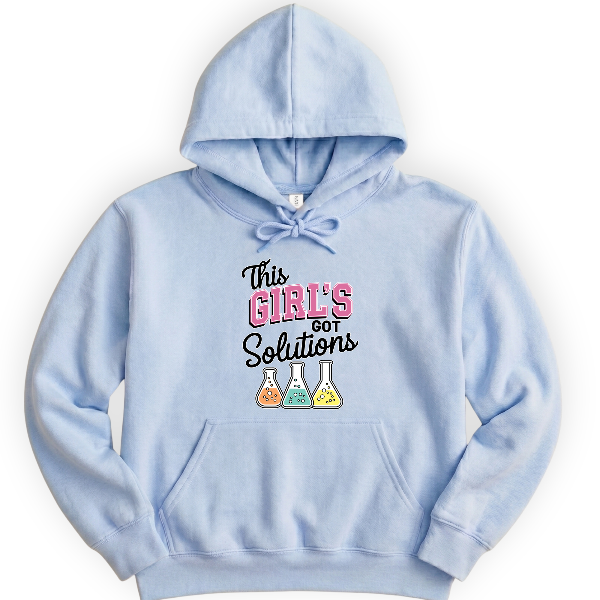 This Girl's Got Solutions hoodie — Light Blue