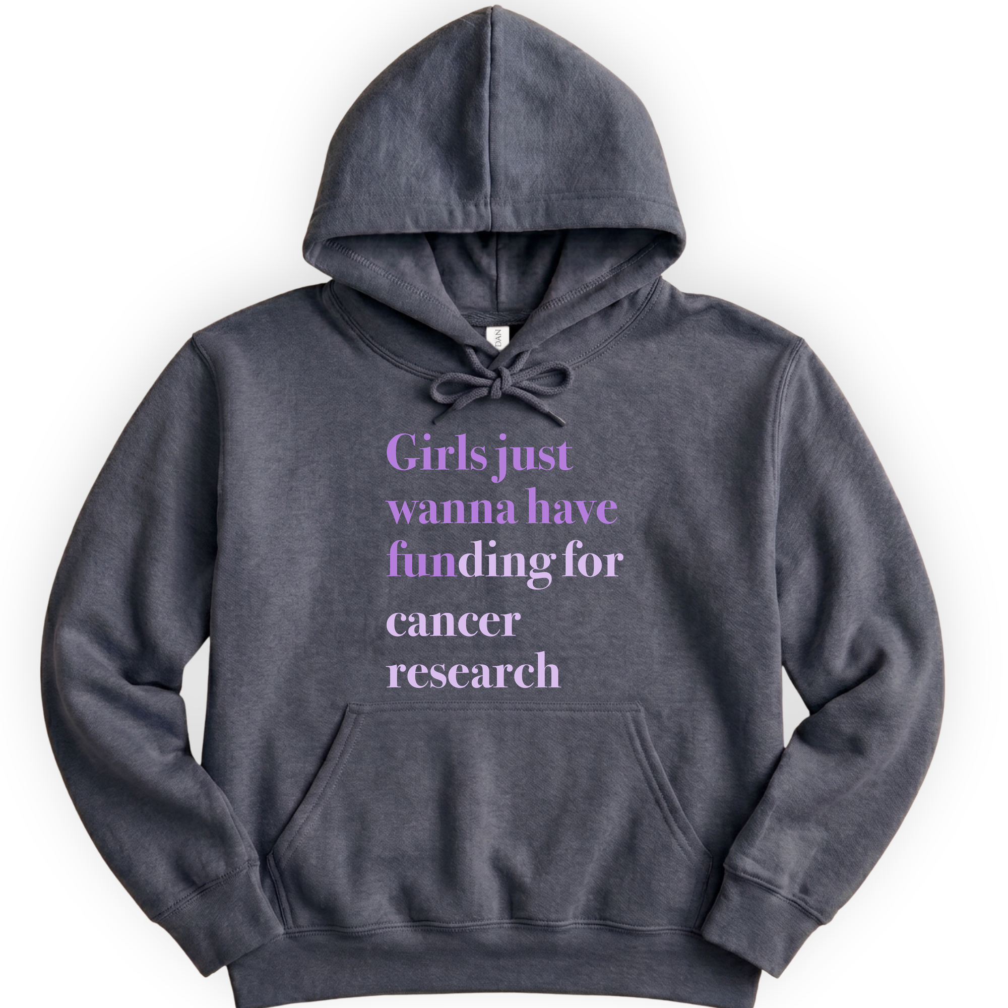 Girls Just Wanna Have Funding - Cancer Research hoodie — Dark Heather