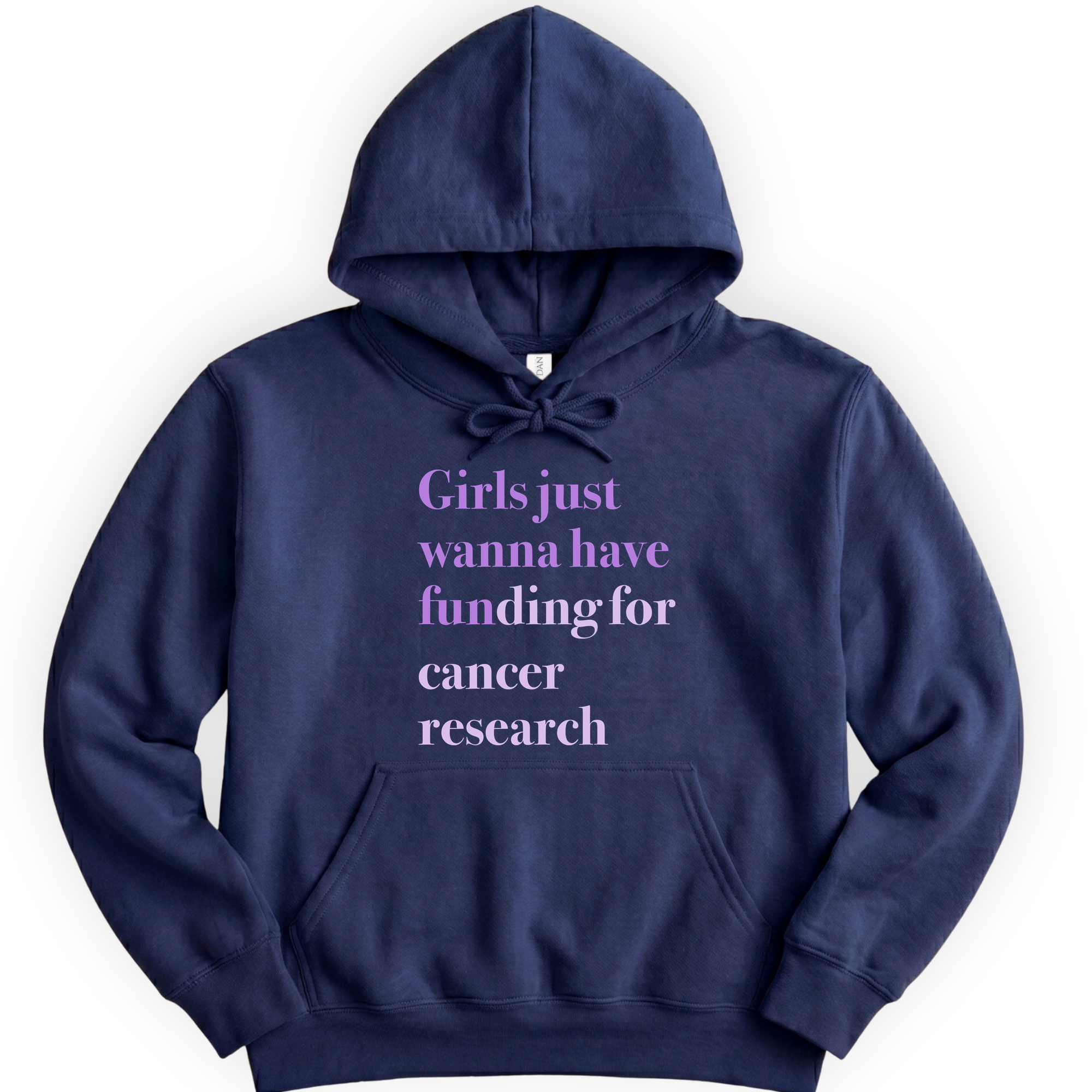 Girls Just Wanna Have Funding - Cancer Research hoodie — Navy