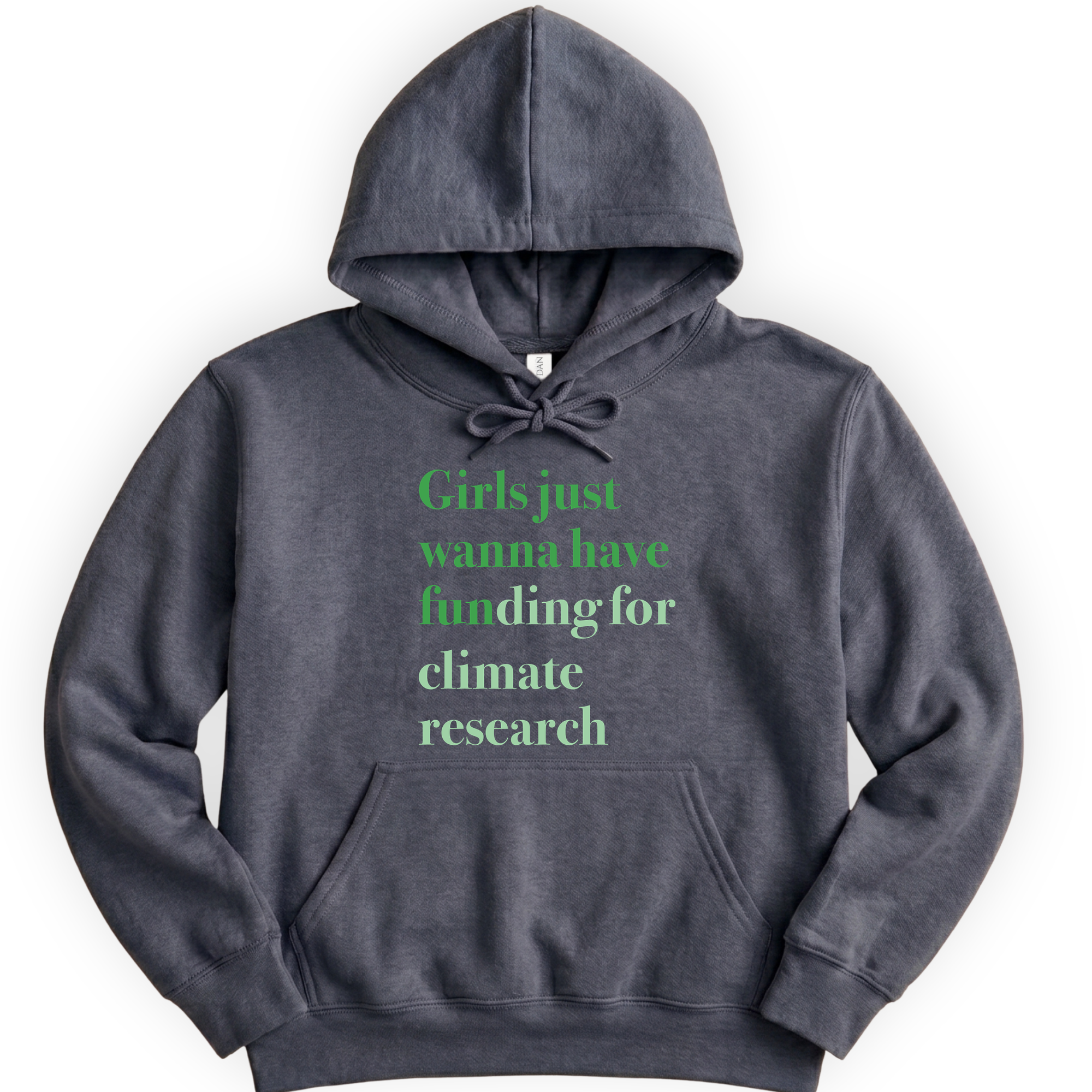 Girls Just Wanna Have Funding - Climate Research hoodie — Dark Heather