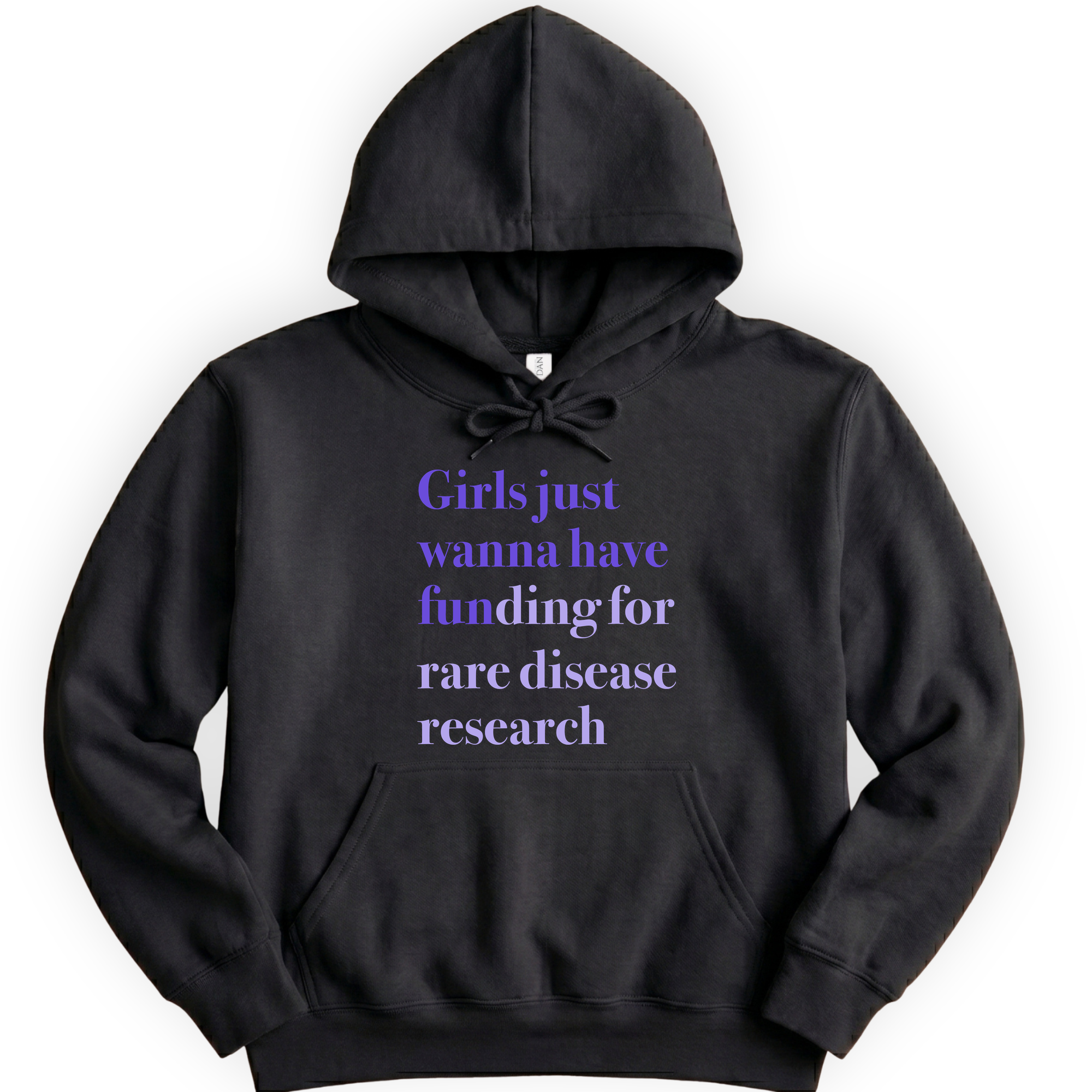 Girls Just Wanna Have Funding - Rare Disease Research hoodie — Black
