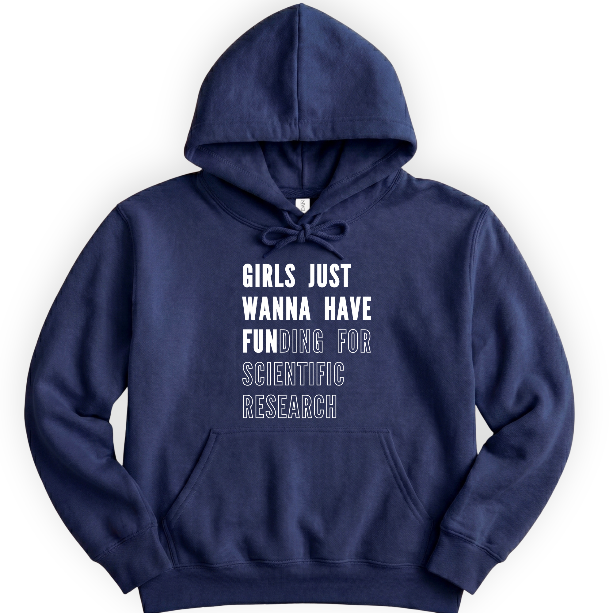 Girls Just Wanna Have Funding – Research Edition hoodie — Navy