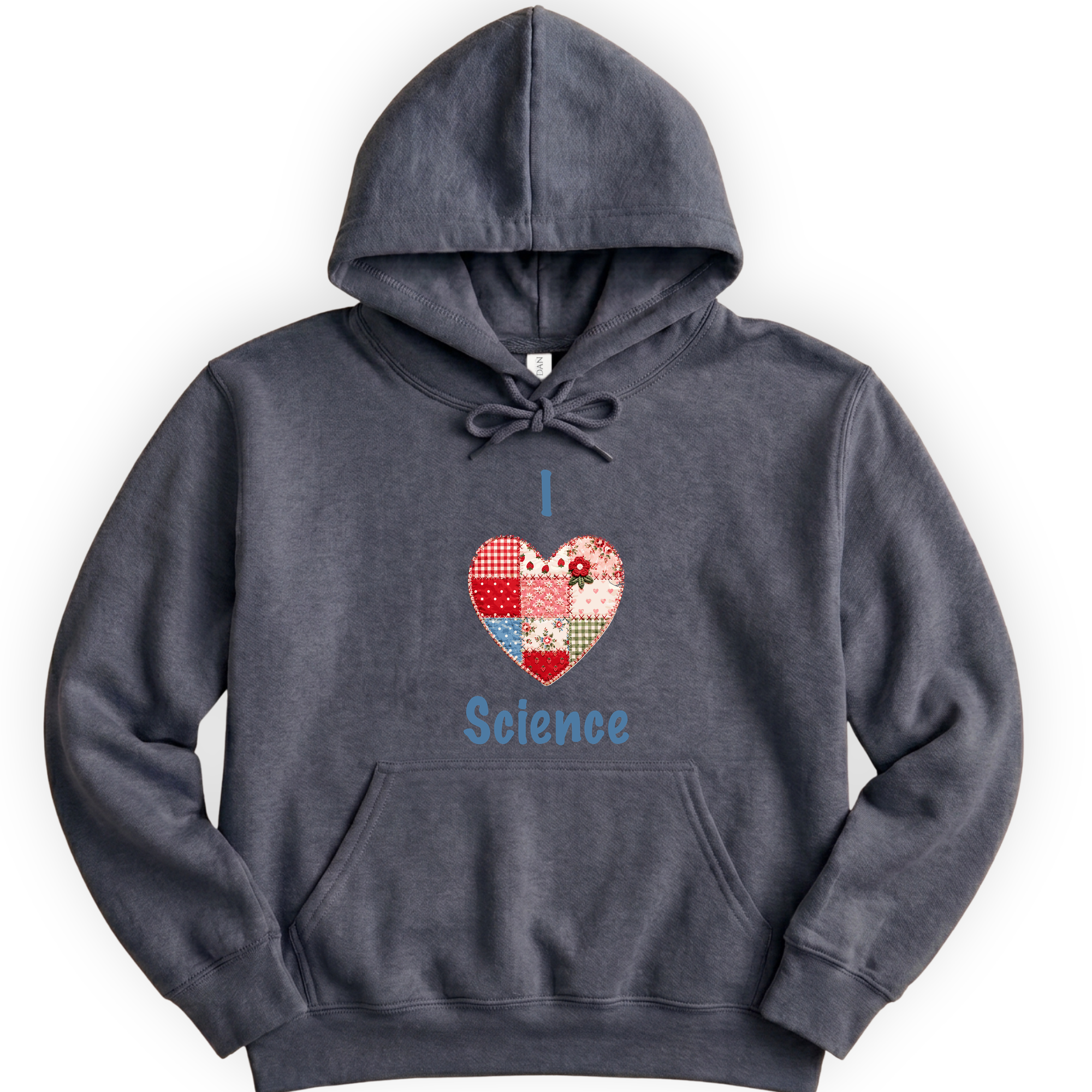 I Hearth Science Patchwork hoodie — Dark Heather