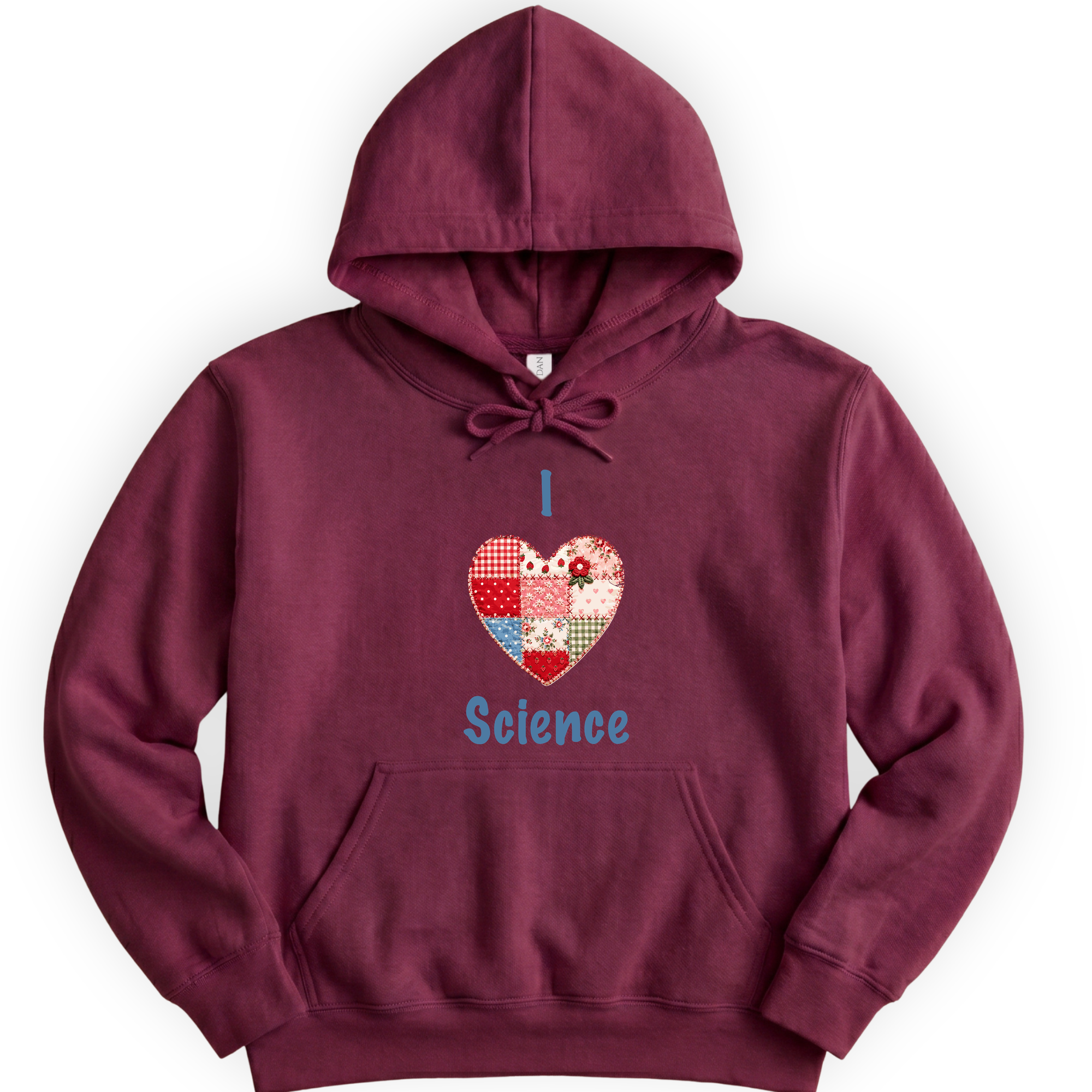 I Hearth Science Patchwork hoodie — Maroon