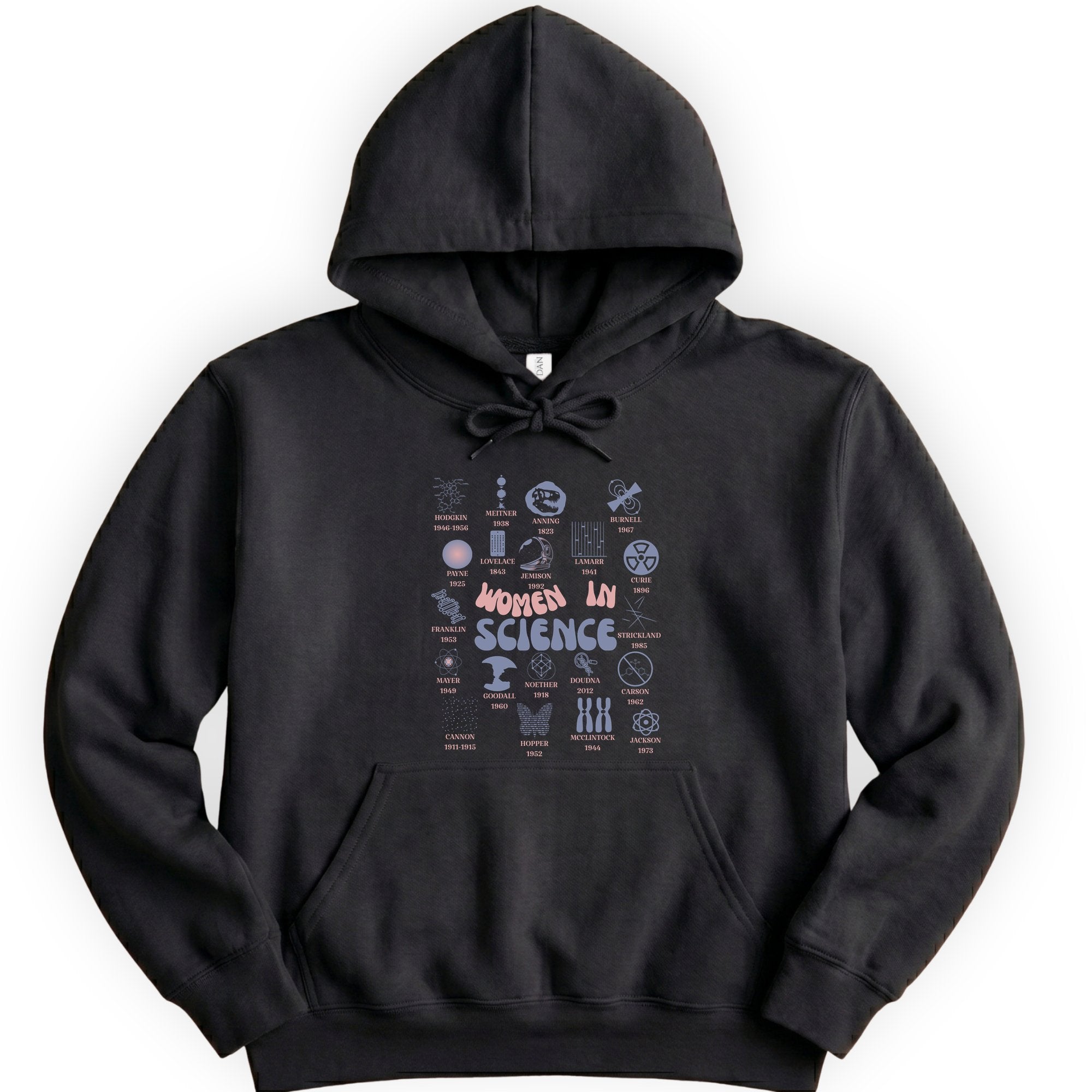Historic Women Scientists hoodie — Black