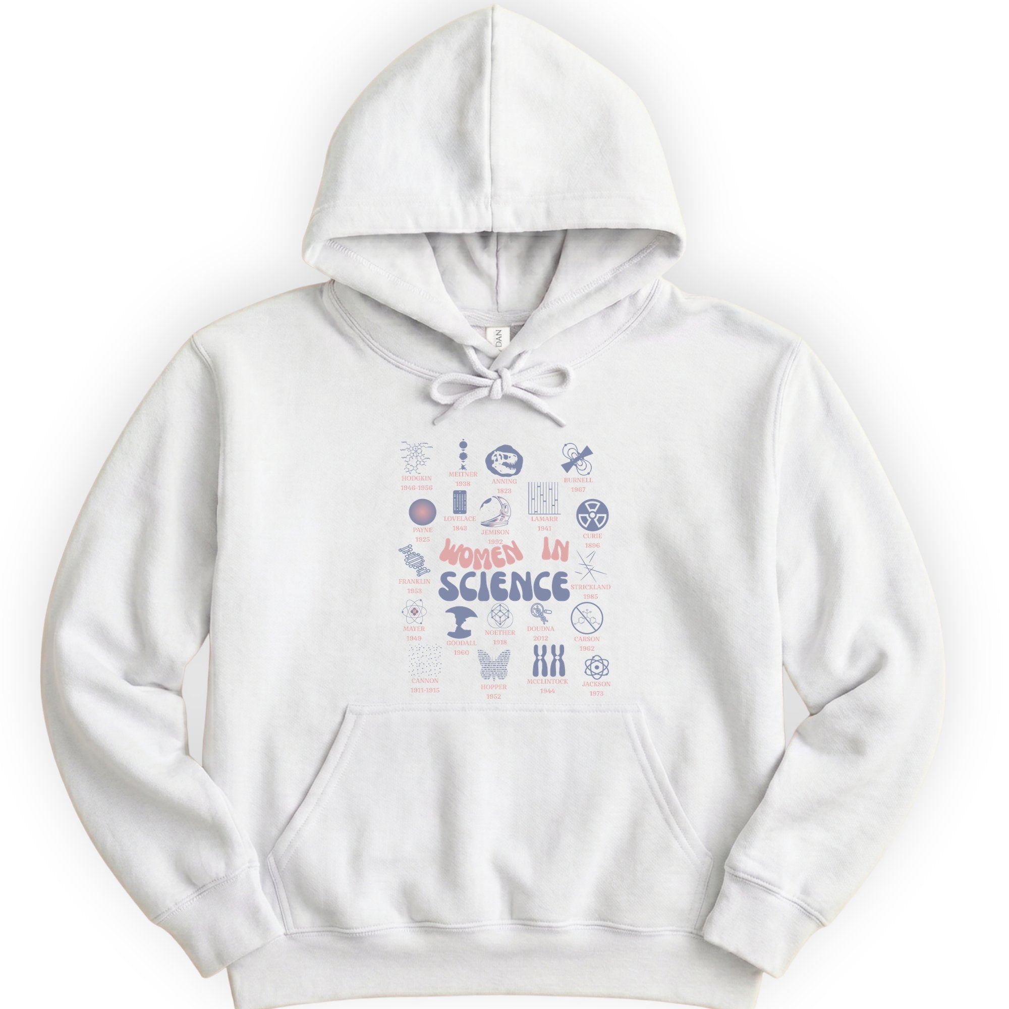 Historic Women Scientists hoodie — White