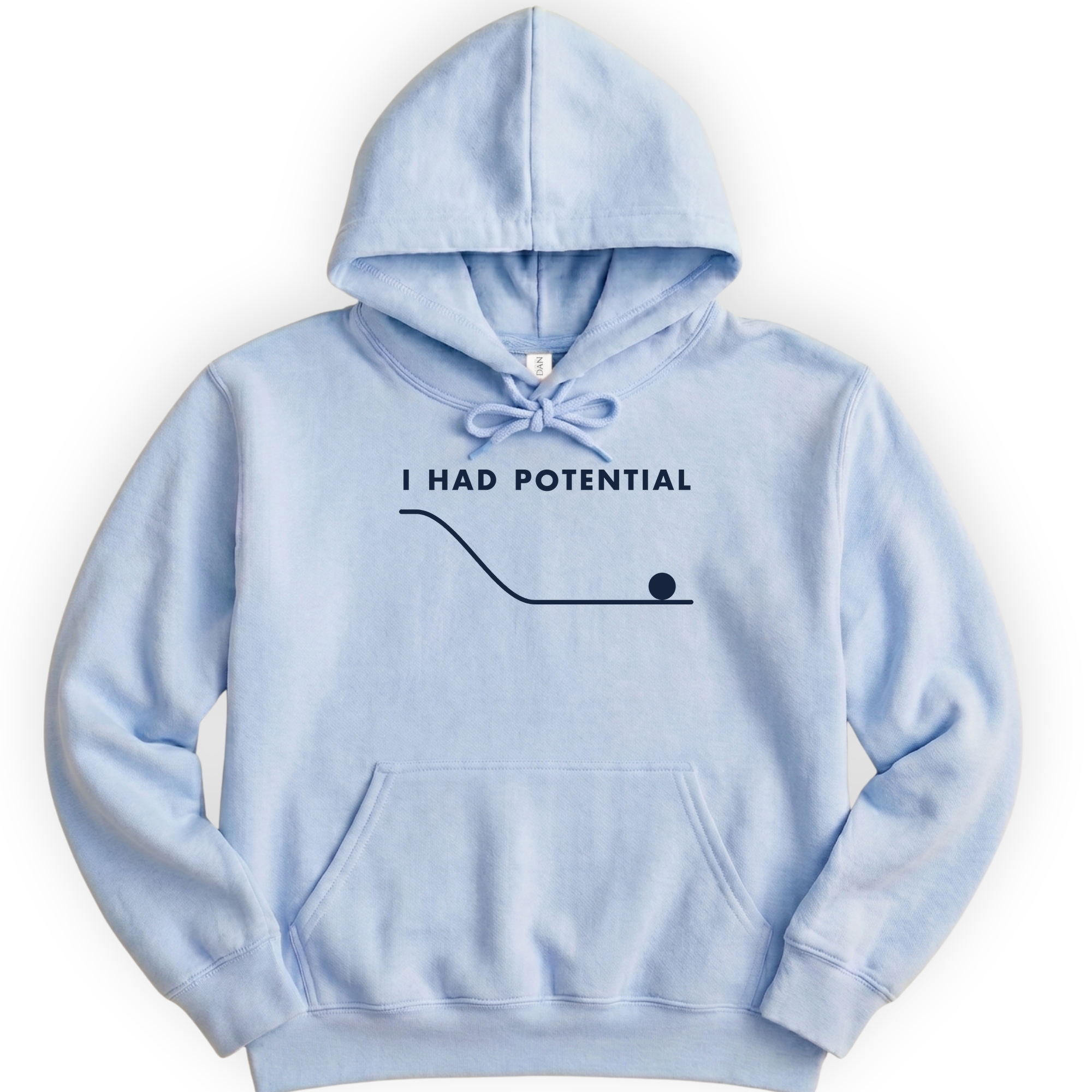 I Had Potential hoodie — Light Blue
