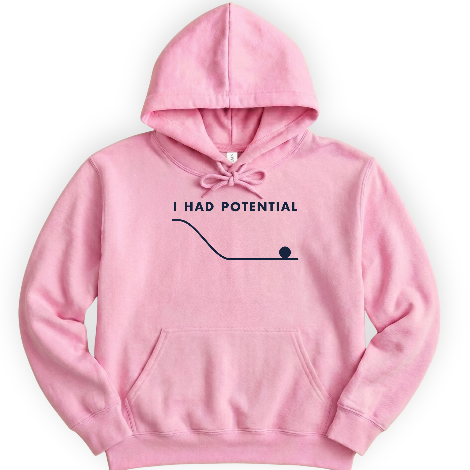 I Had Potential hoodie — Light Pink