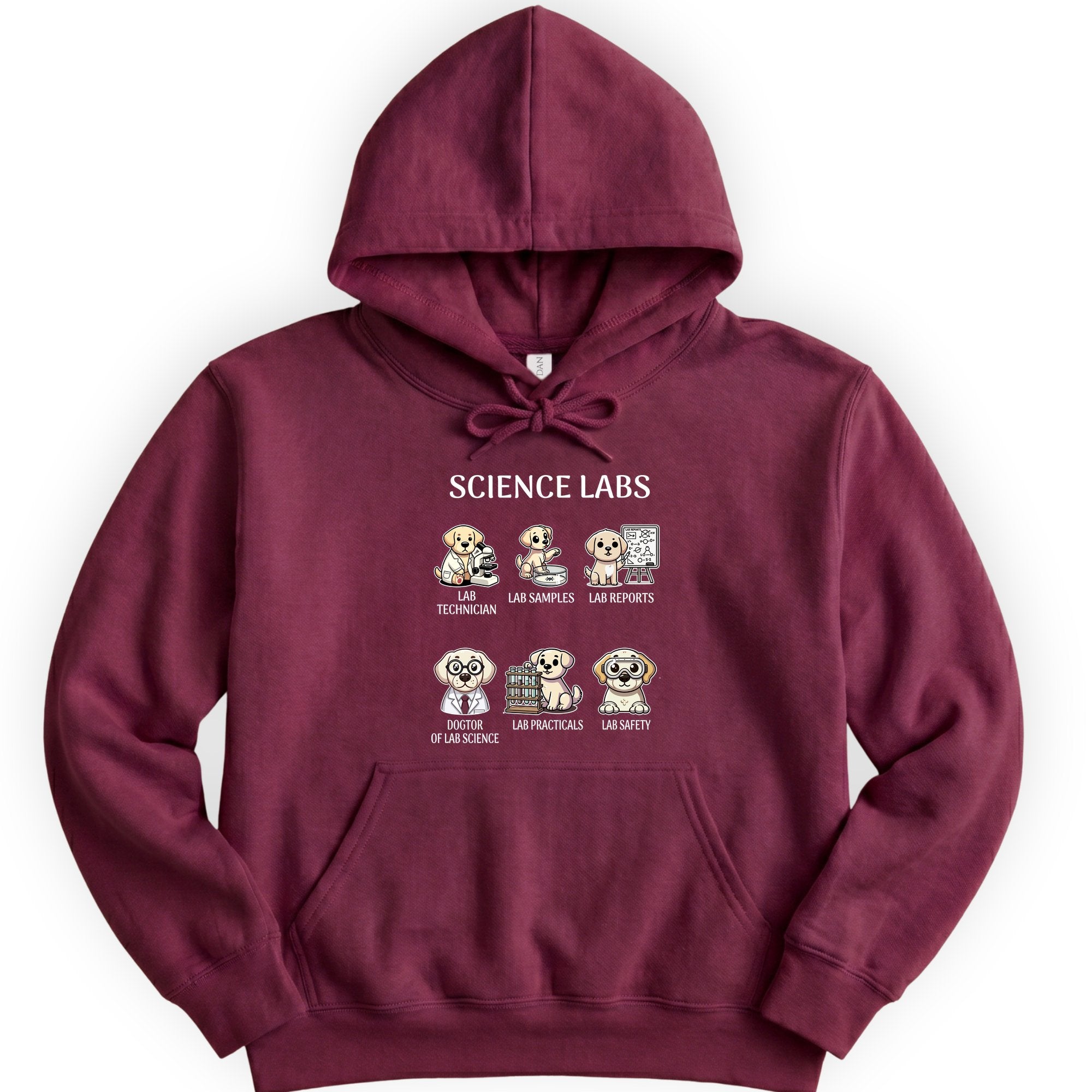 Lab Research Dogs hoodie — Maroon