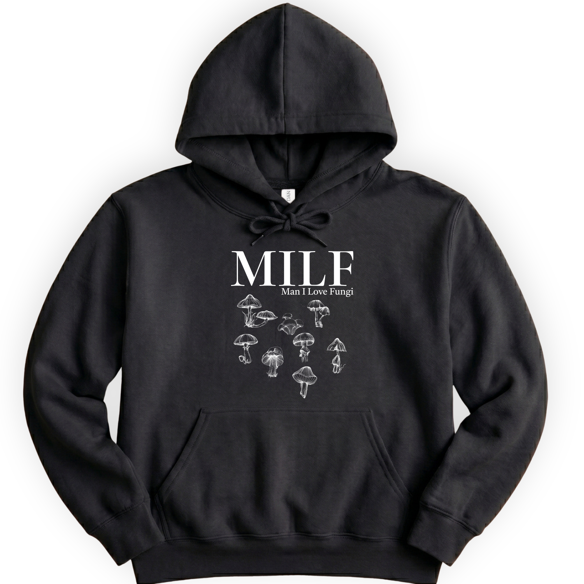 Man I Love Fungi hoodie — Black