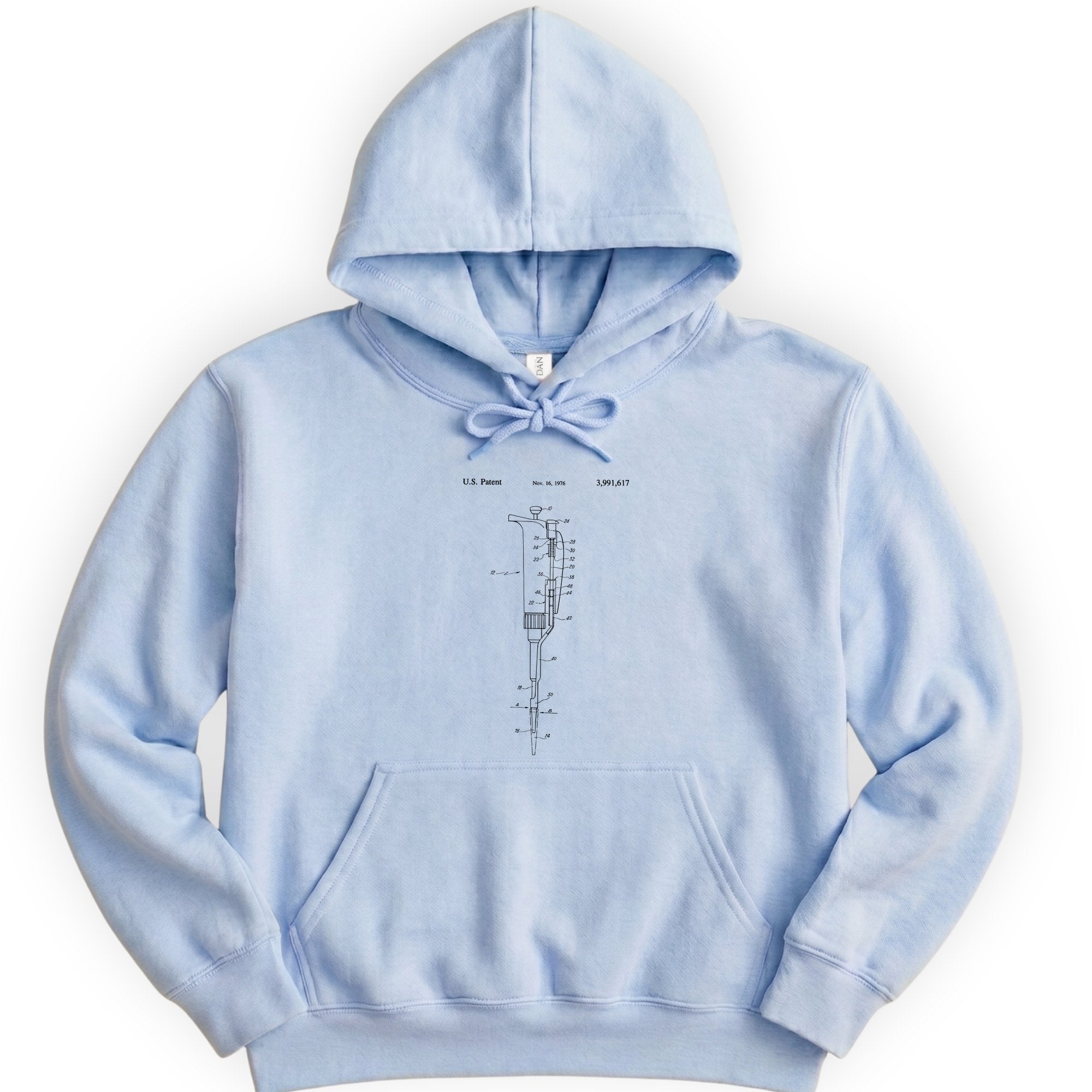 Micropipette Patent hoodie — Light Blue