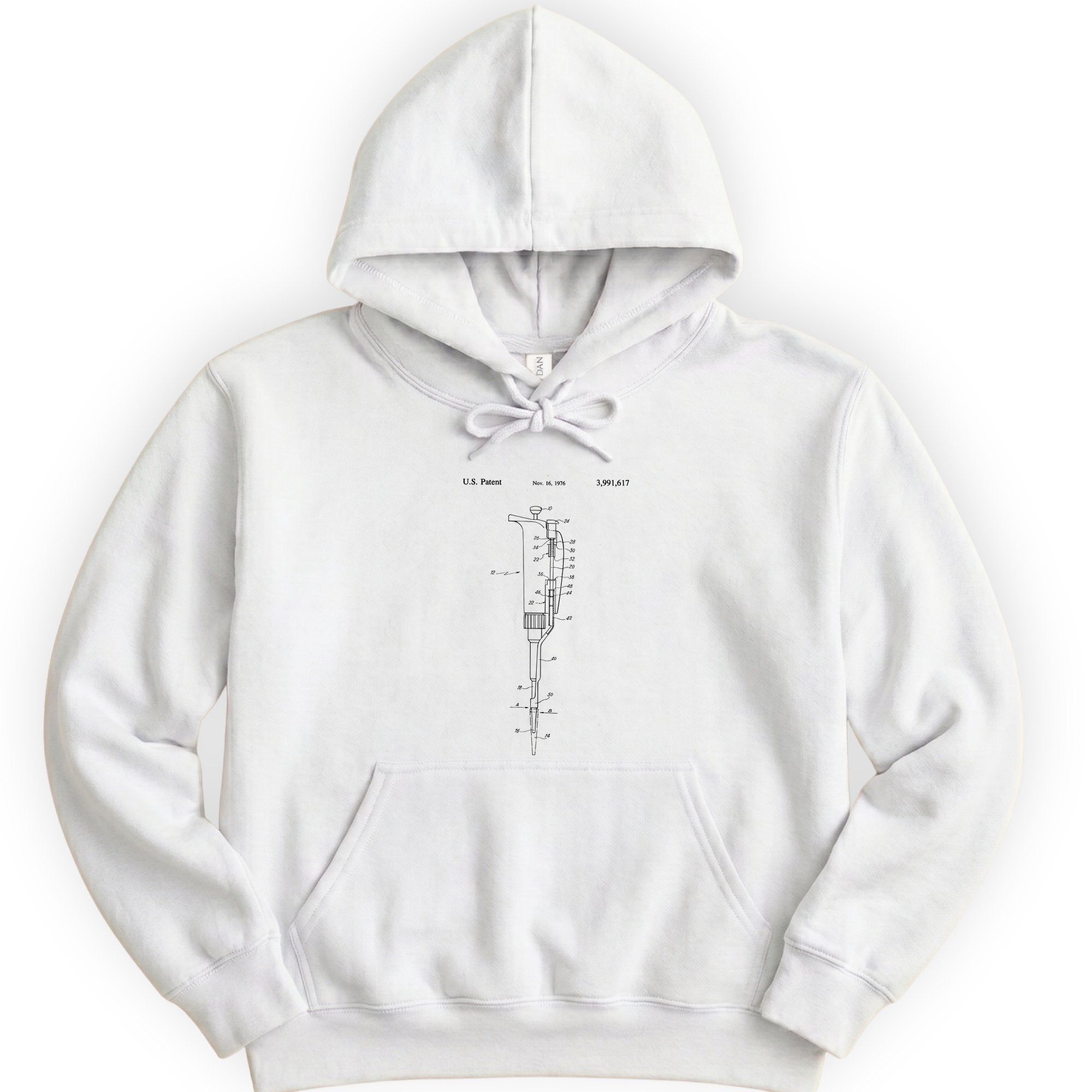 Micropipette Patent hoodie — White