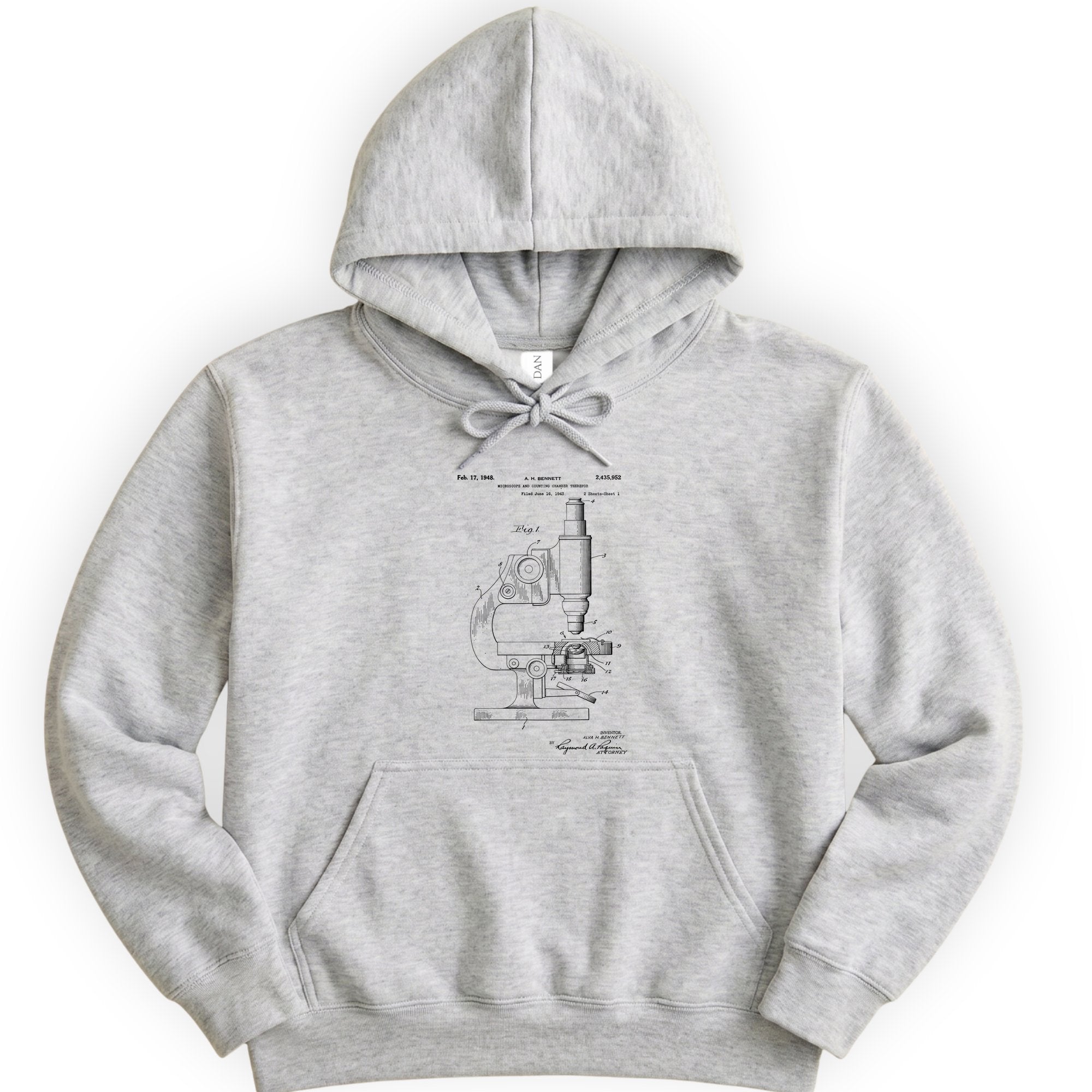 Microscope Patent hoodie — Ash