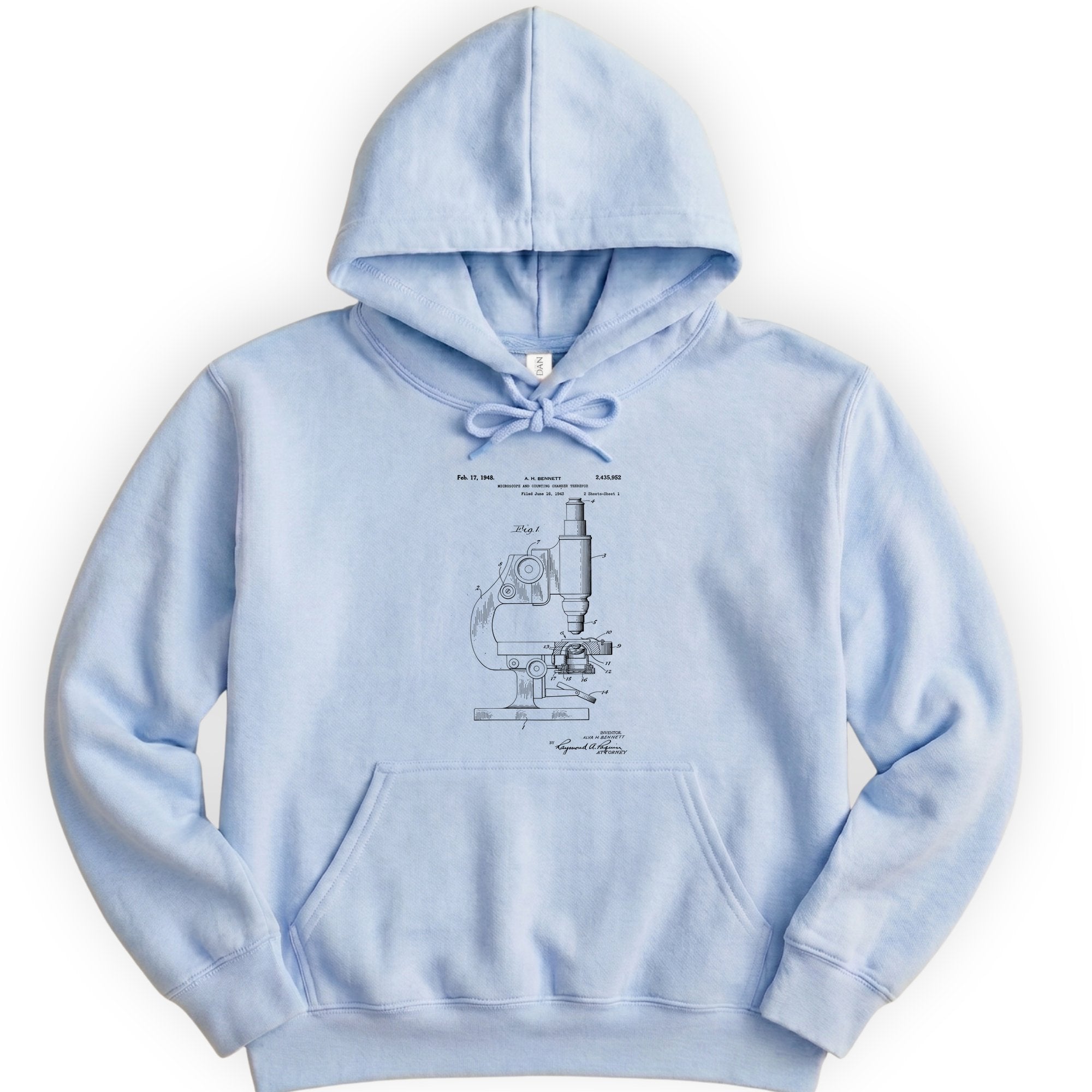 Microscope Patent hoodie — Light Blue