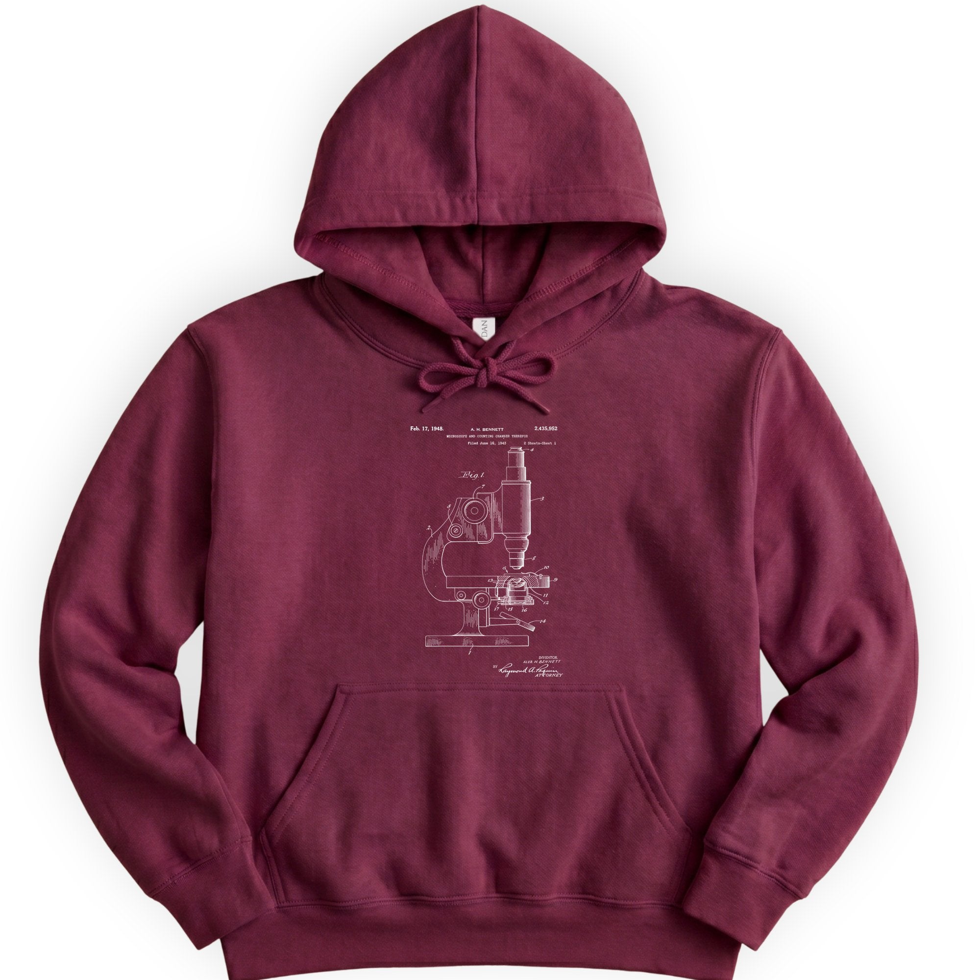 Microscope Patent hoodie — Maroon