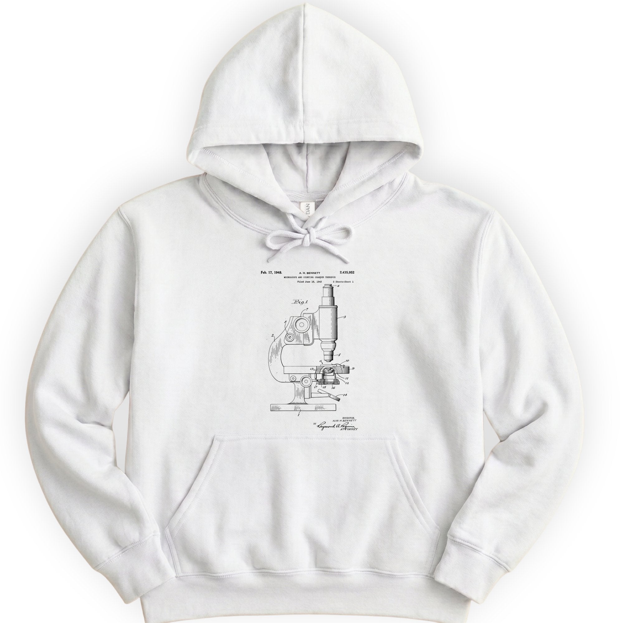 Microscope Patent hoodie — White
