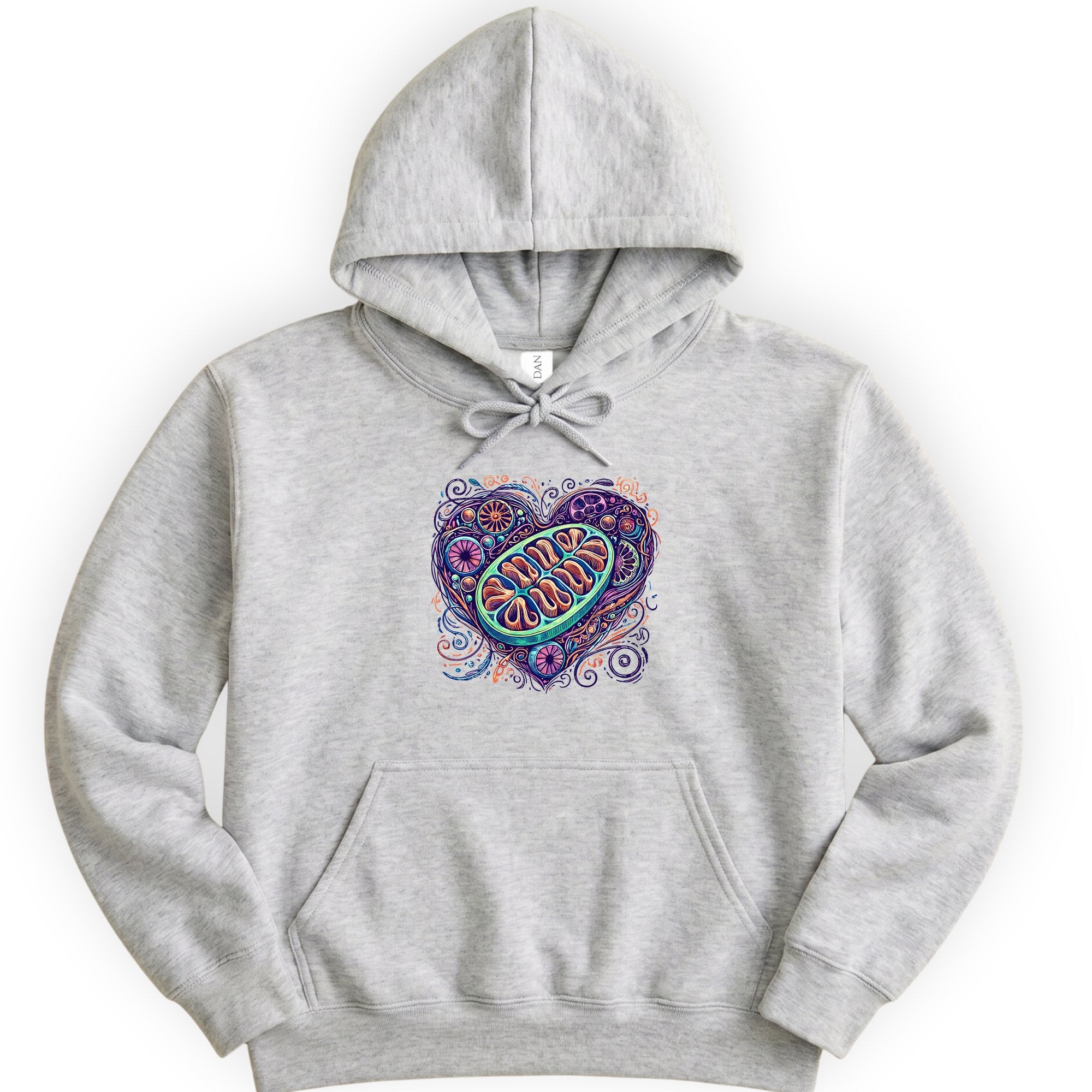 Mitochondria Heart hoodie — Ash