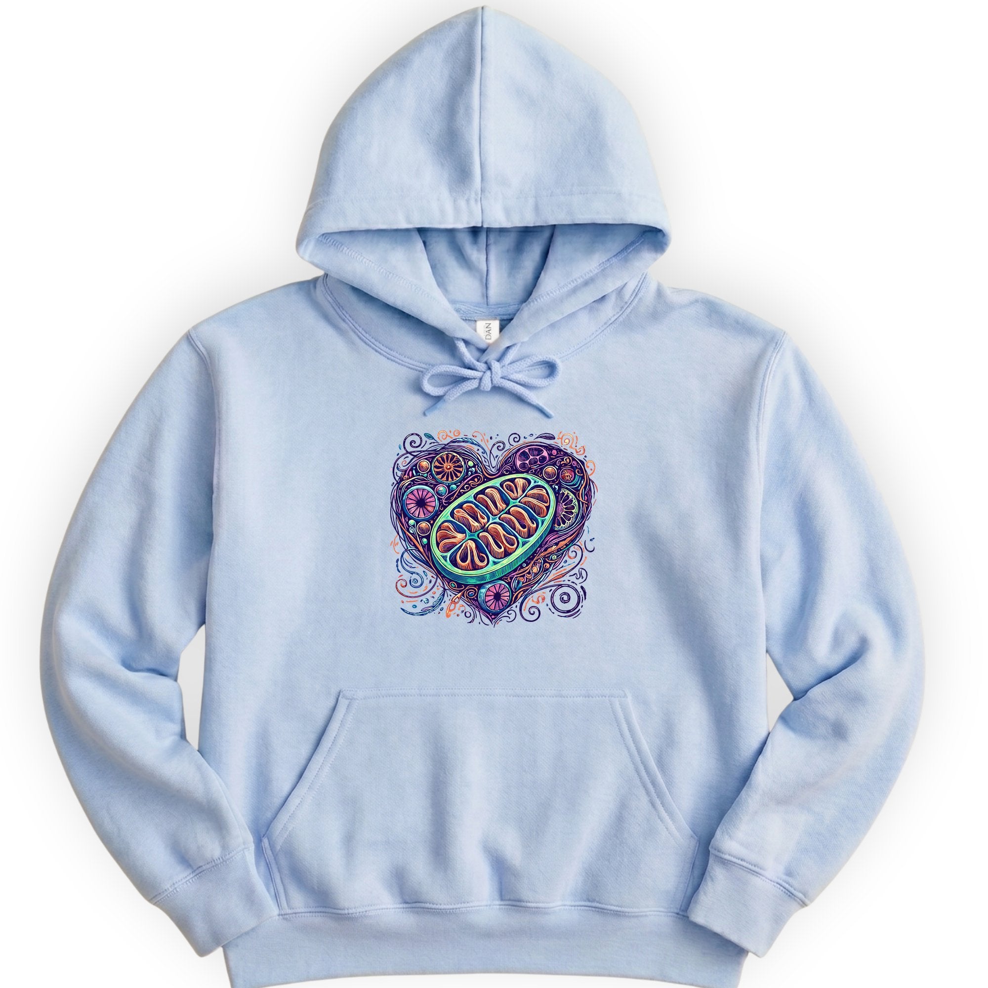 Mitochondria Heart hoodie — Light Blue
