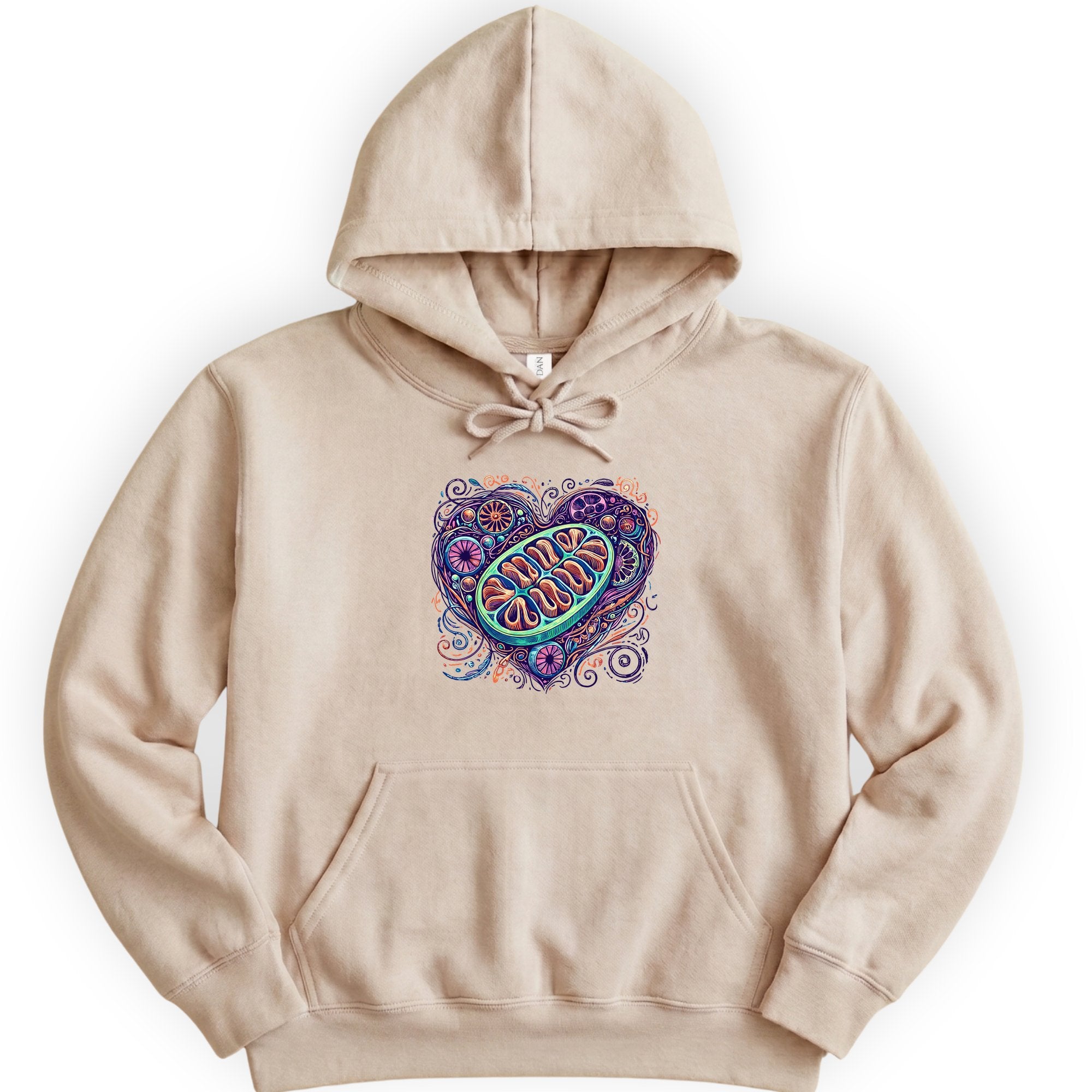 Mitochondria Heart hoodie — Sand