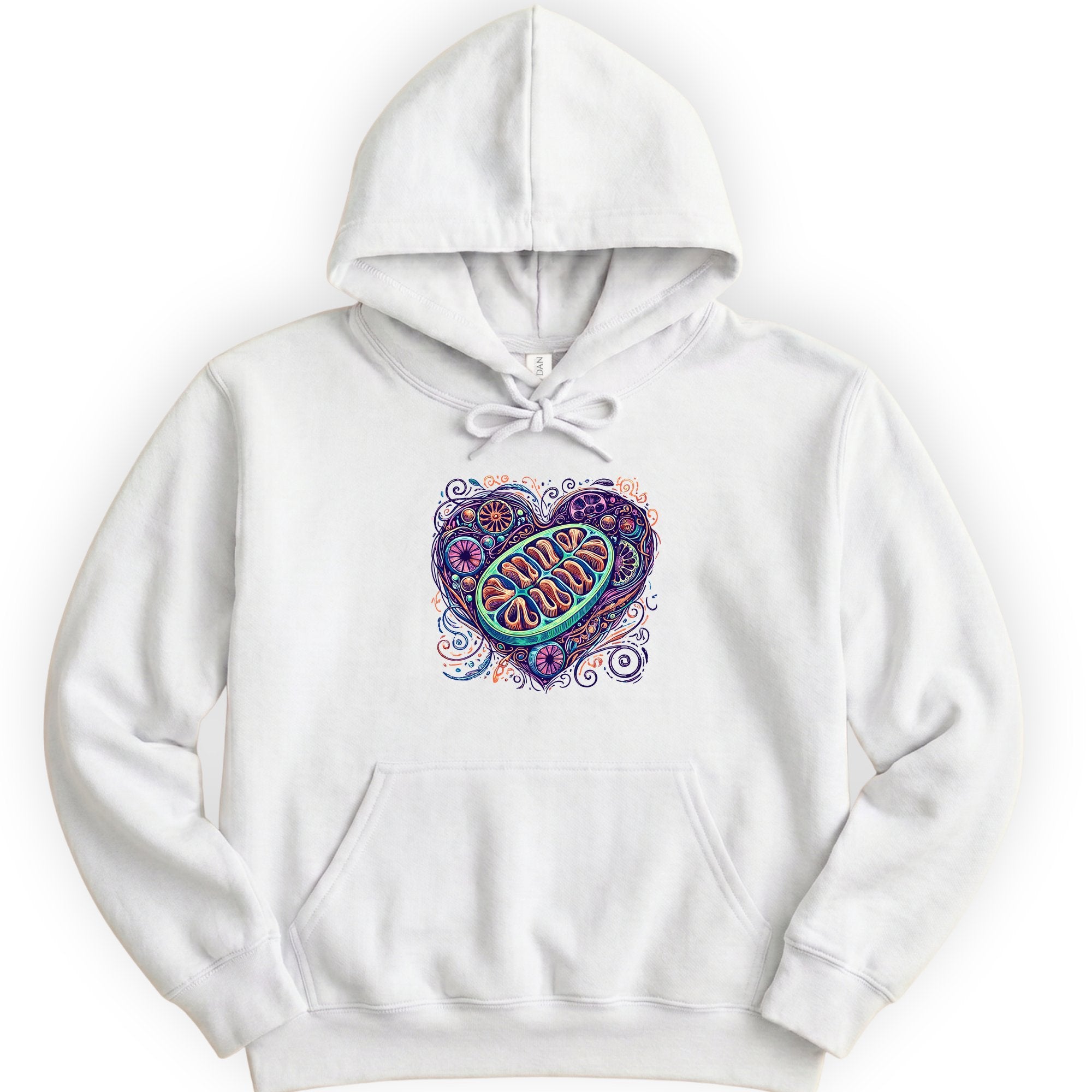Mitochondria Heart hoodie — White