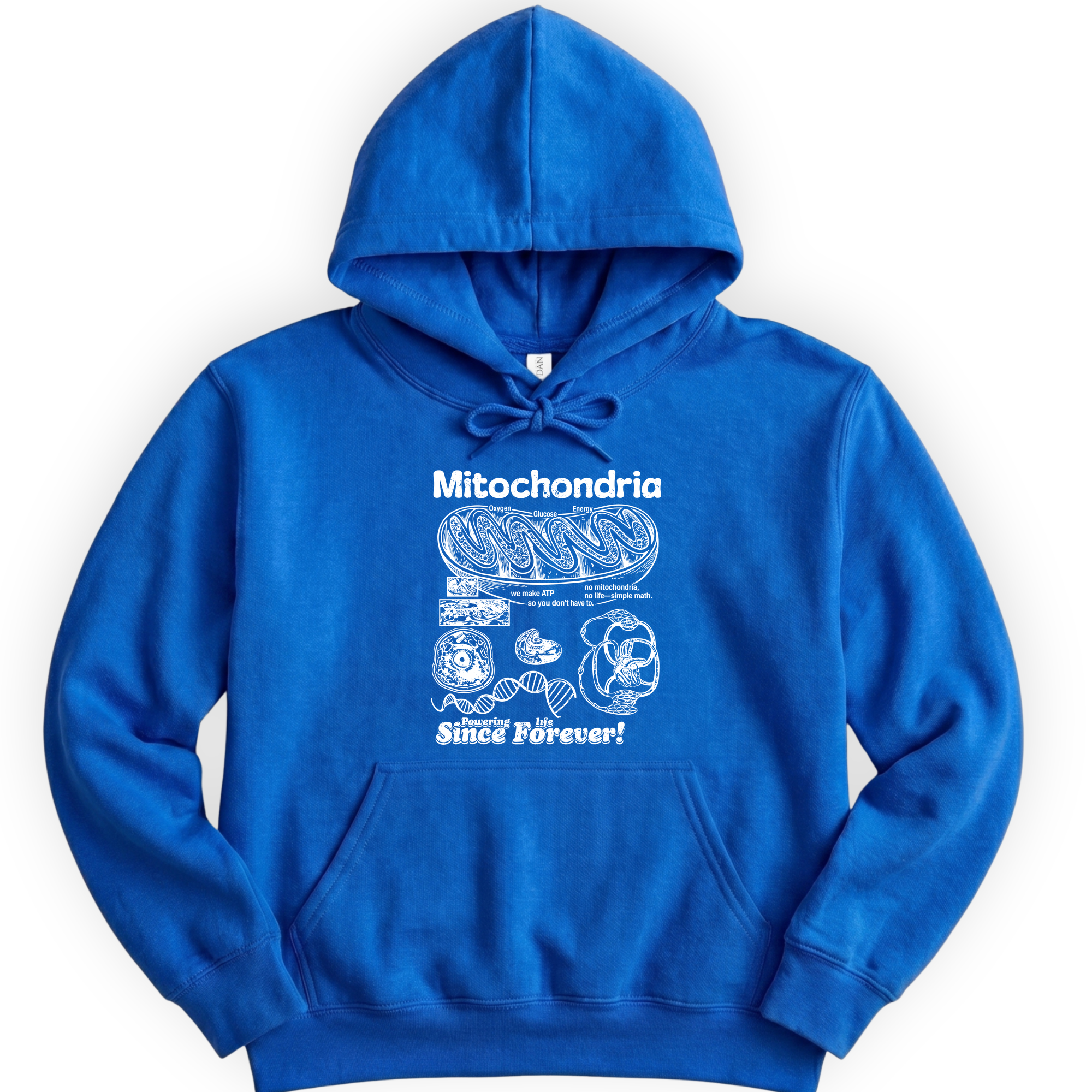 Mitochondria Powering Life hoodie — Royal