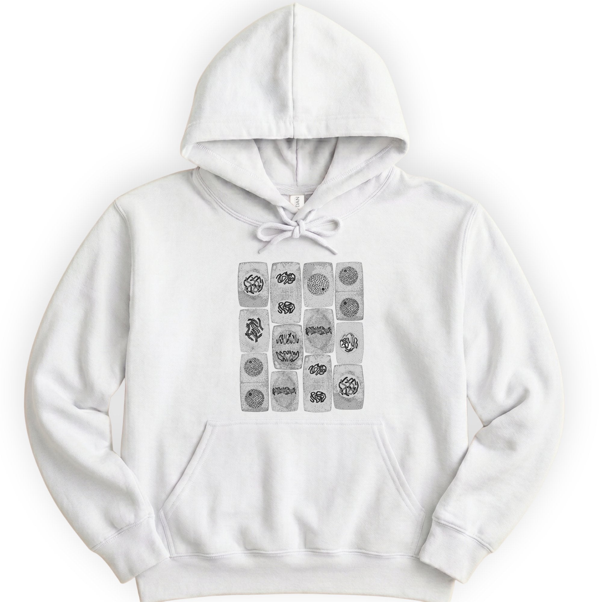 Mitosis Pattern hoodie — White