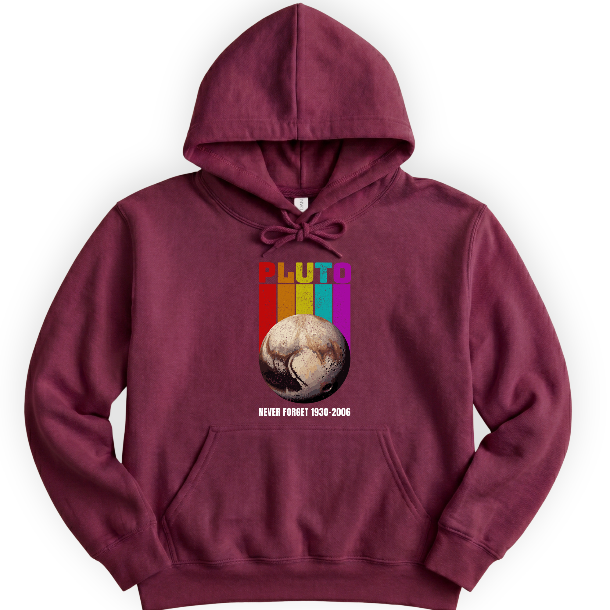 Pluto Never Forget hoodie — Maroon