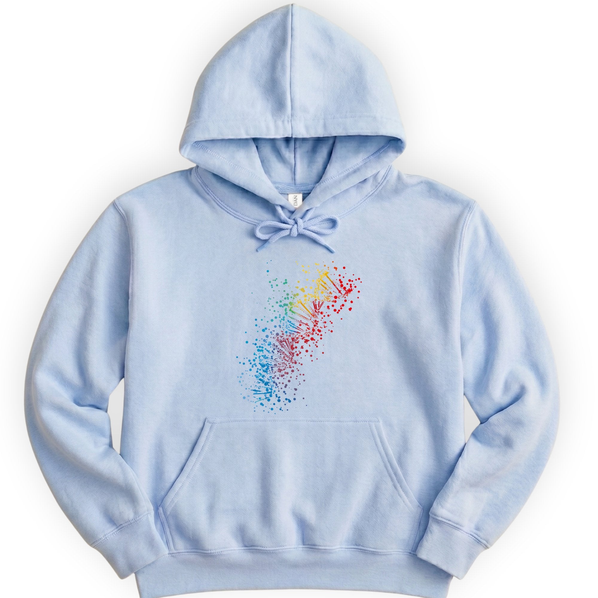 Rainbow DNA hoodie — Light Blue