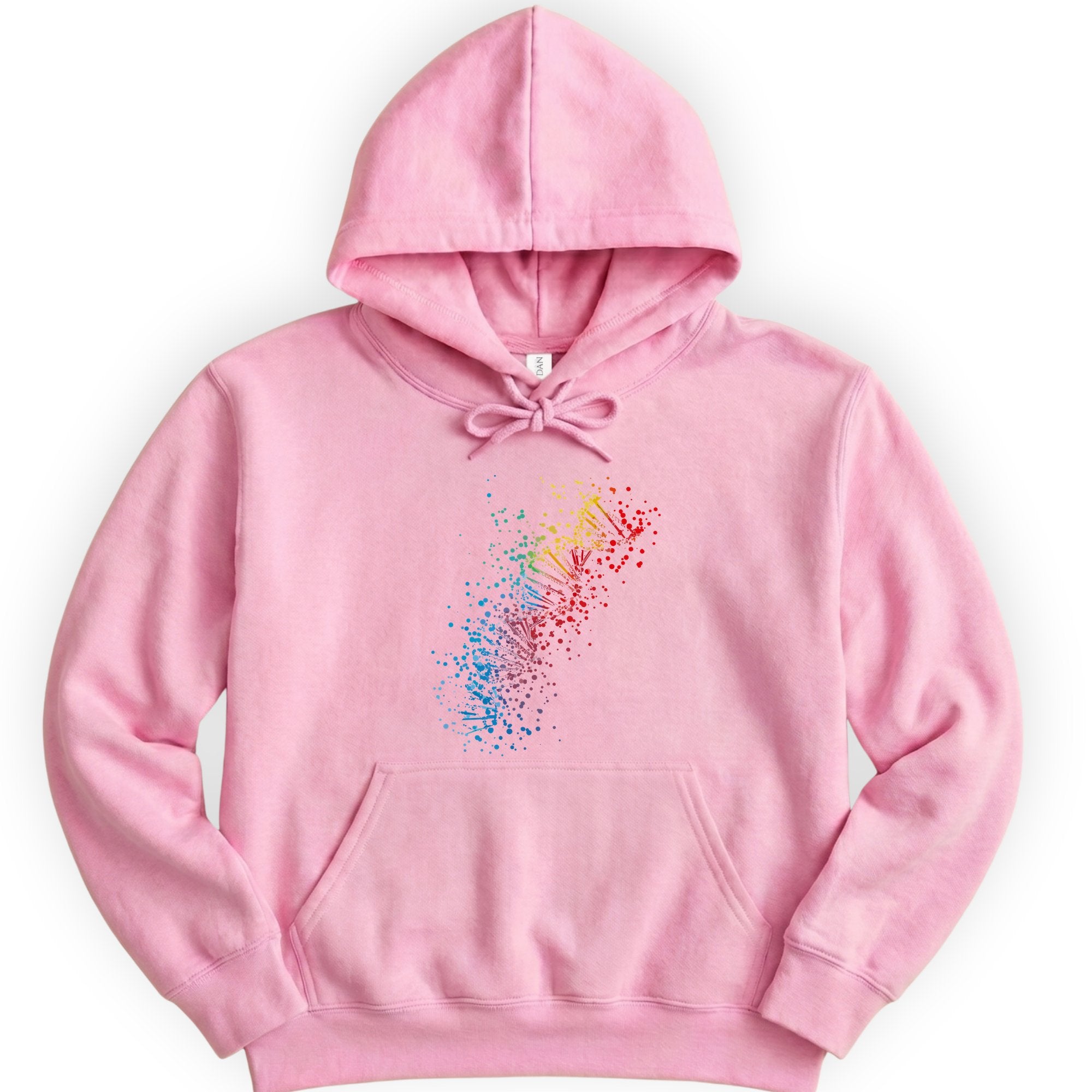 Rainbow DNA hoodie — Light Pink