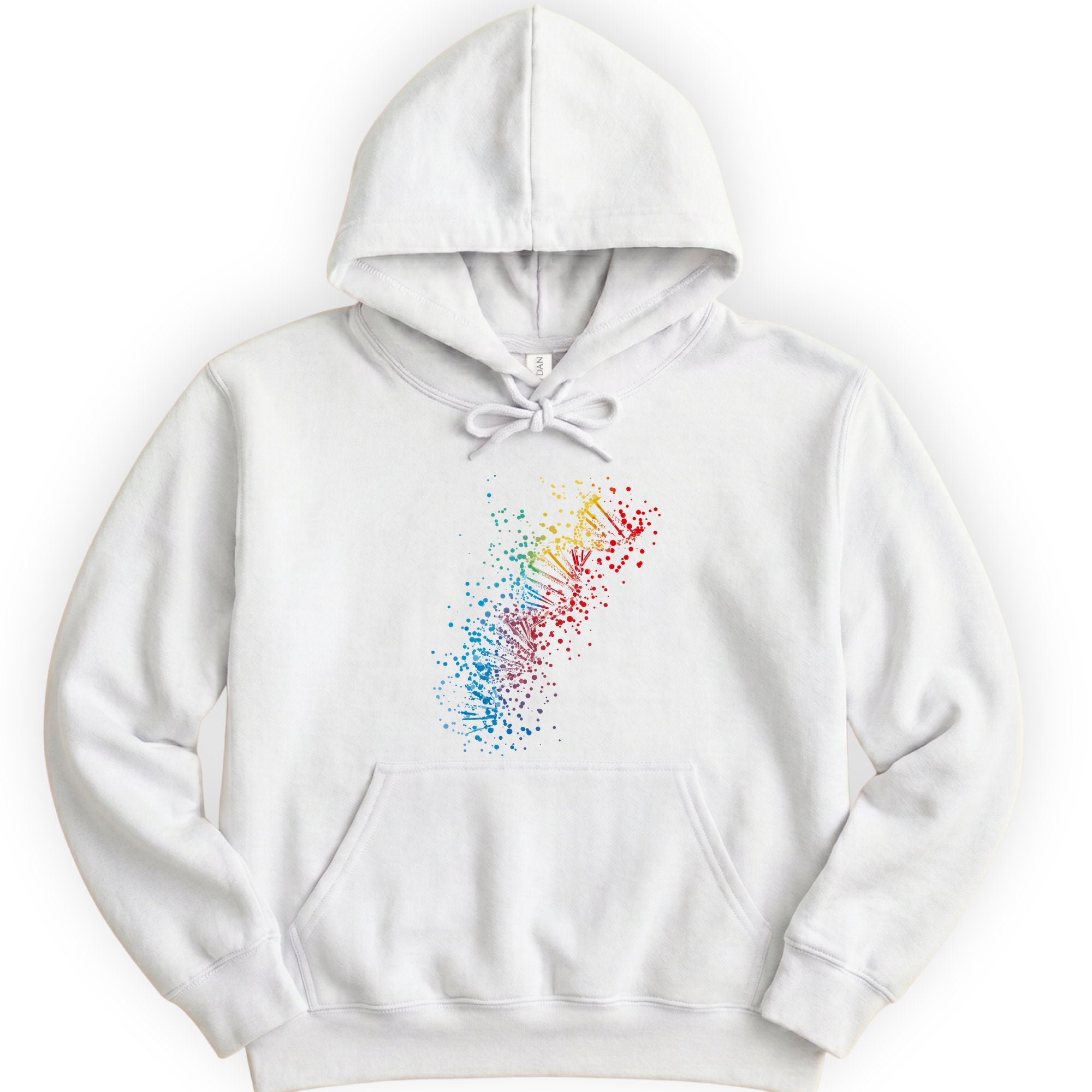 Rainbow DNA hoodie — White