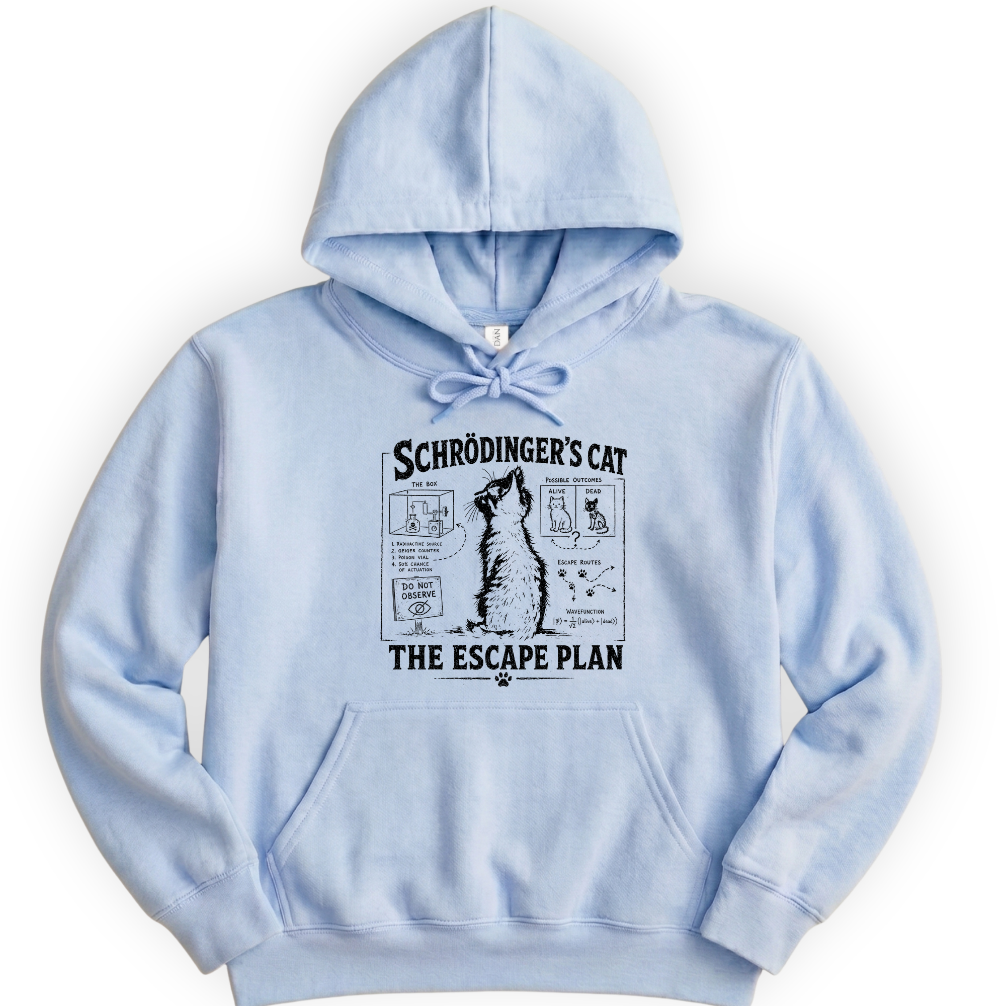 Schrödinger's Cat hoodie — Light Blue