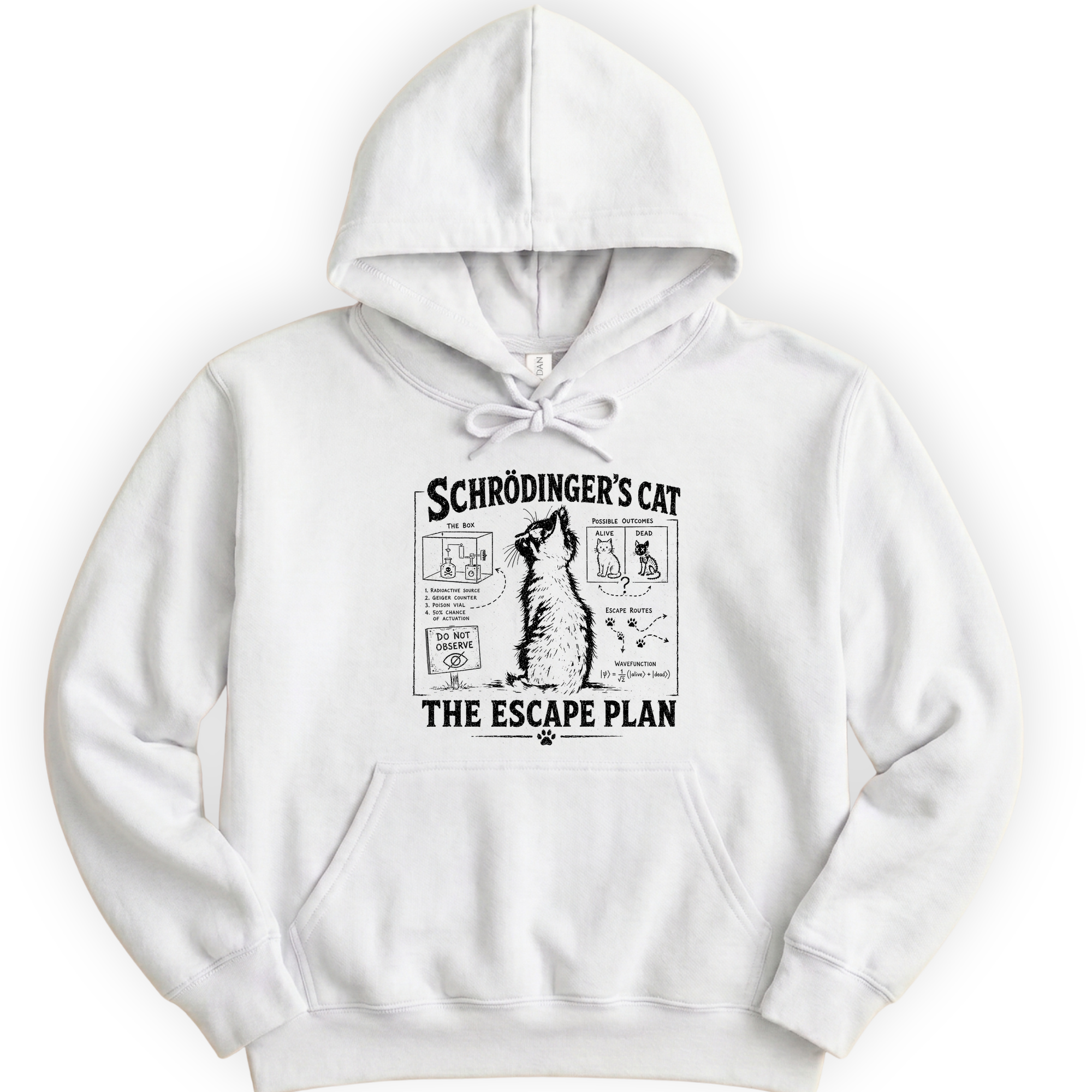 Schrödinger's Cat hoodie — White