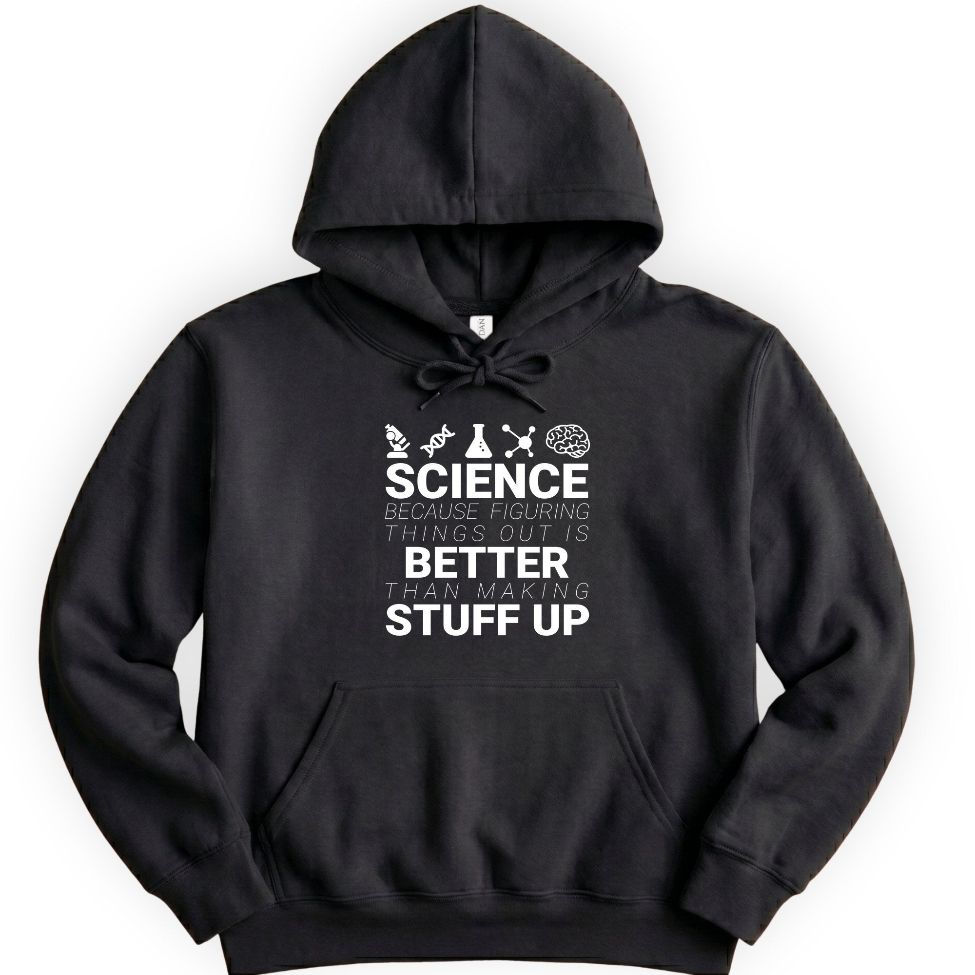 Science Because Figuring Things hoodie — Black
