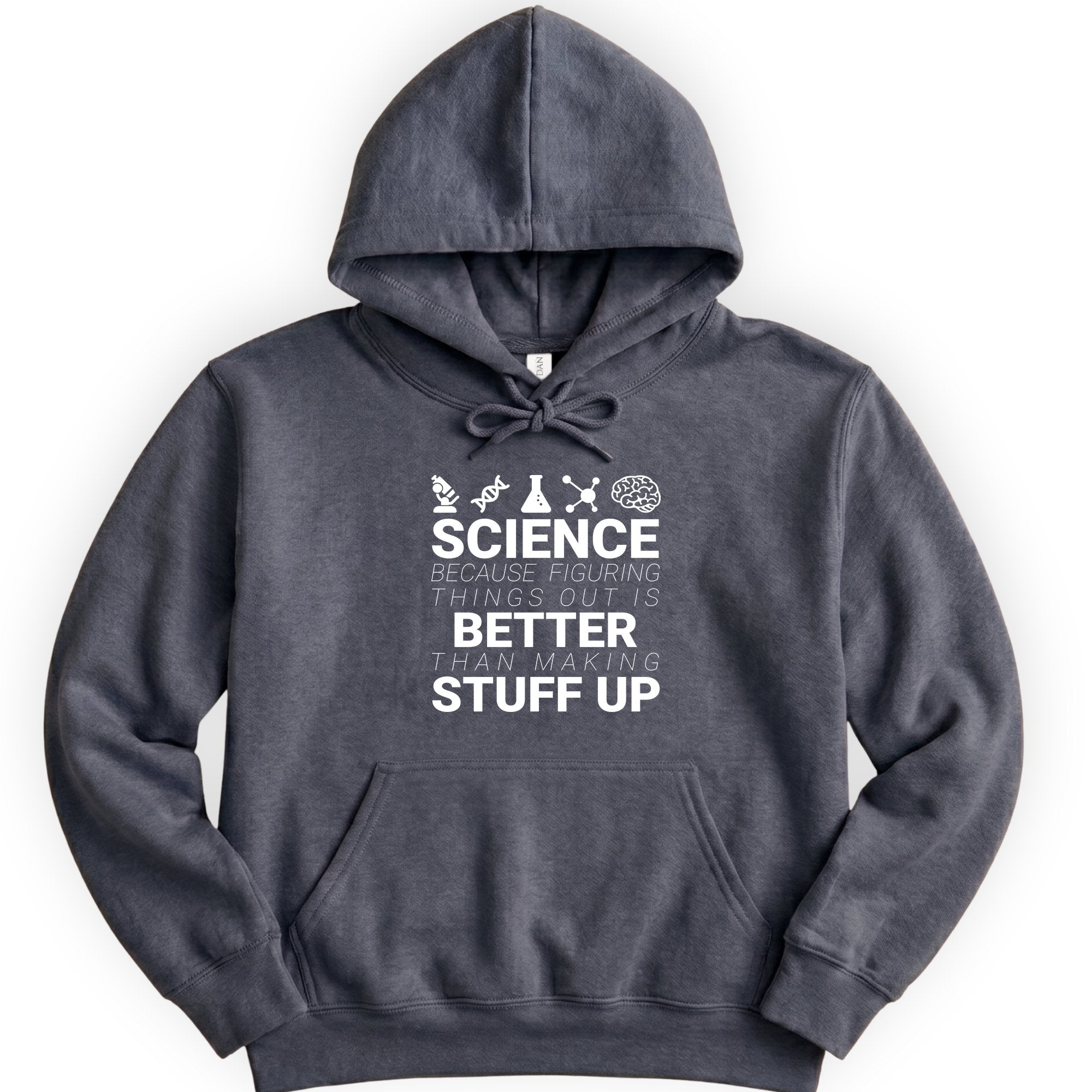 Science Because Figuring Things hoodie — Dark Heather