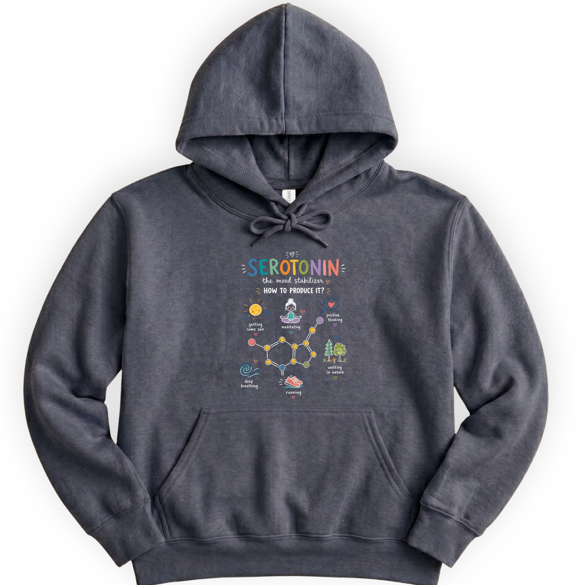 Serotonin hoodie — Dark Heather