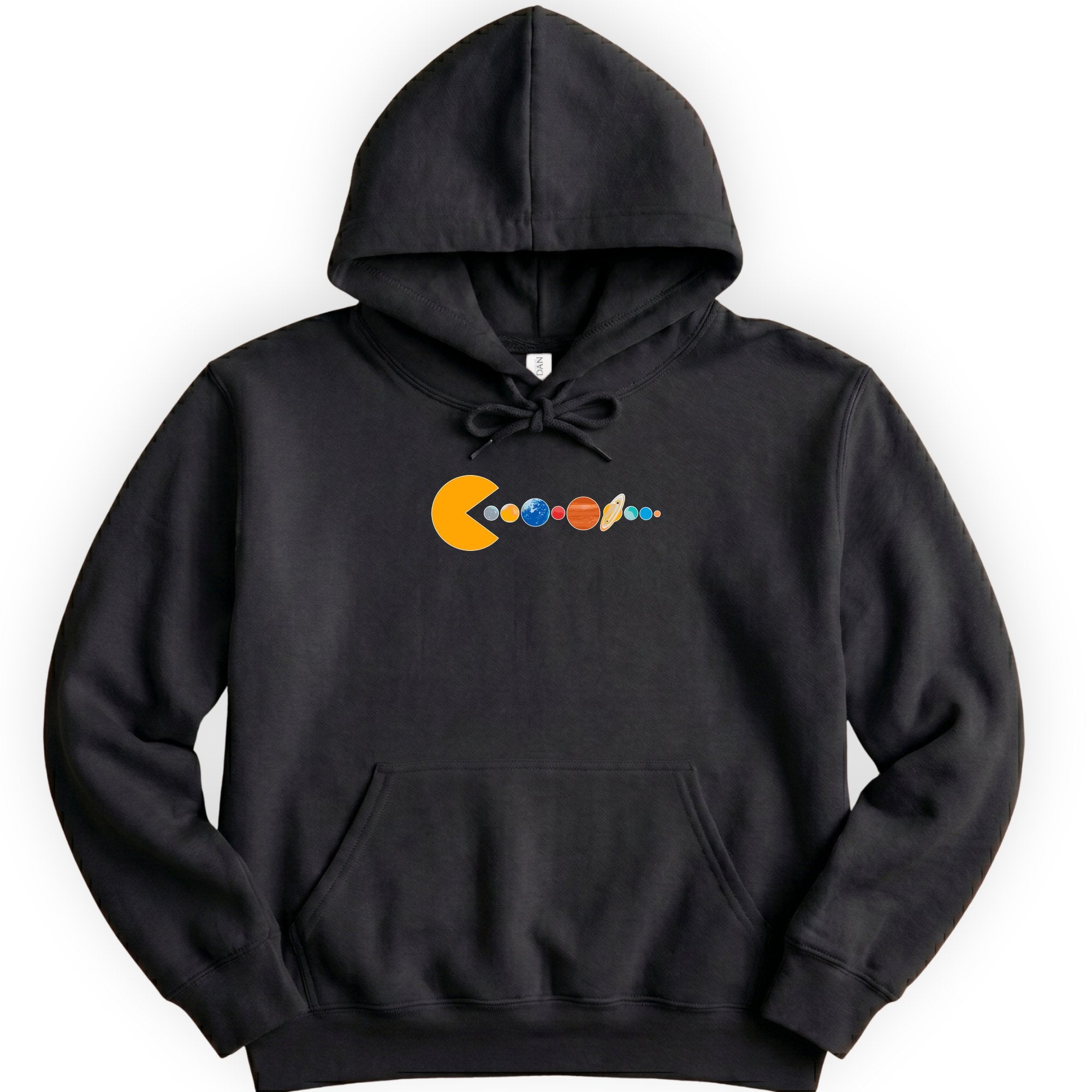 Solar System Pac Man hoodie — Black