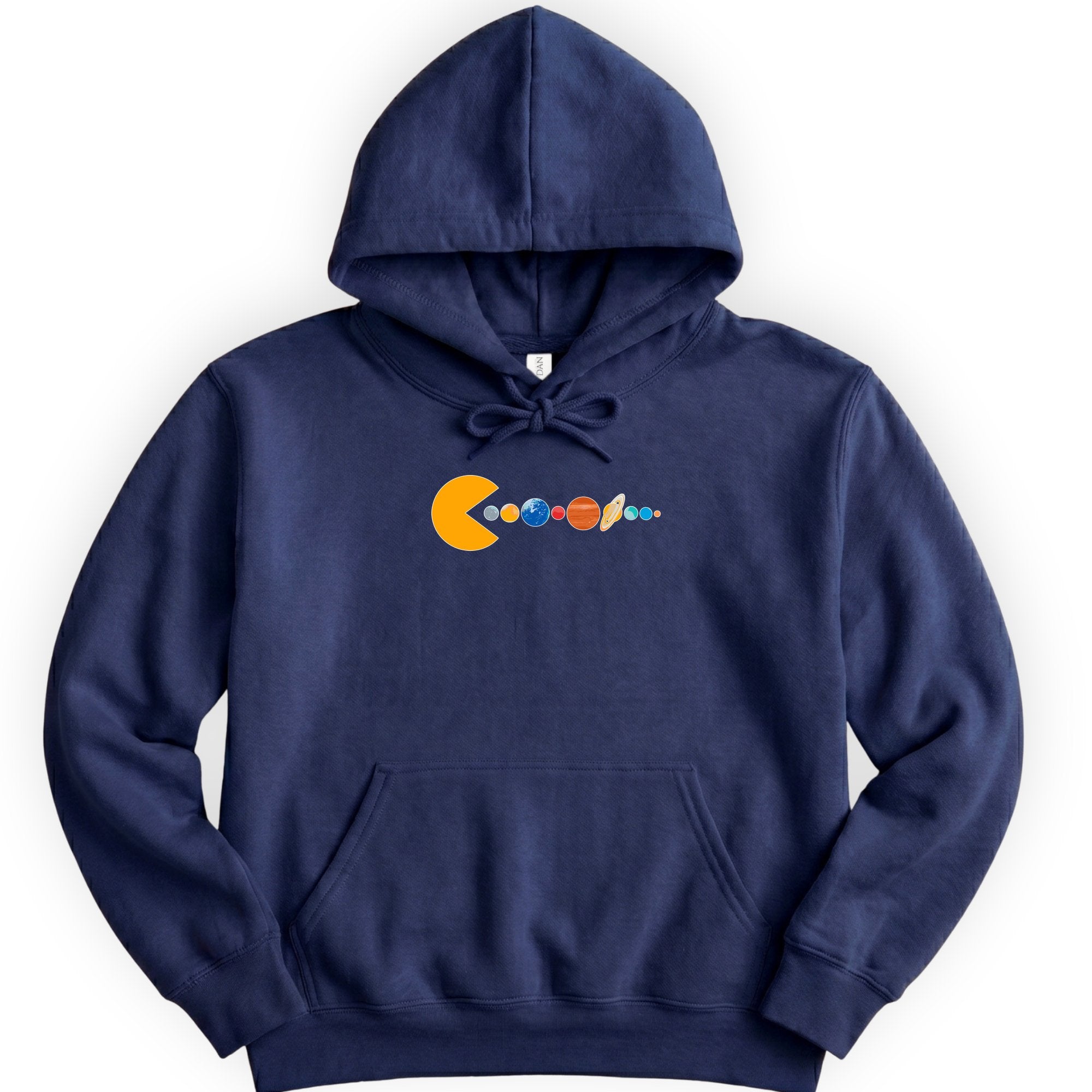 Solar System Pac Man hoodie — Navy