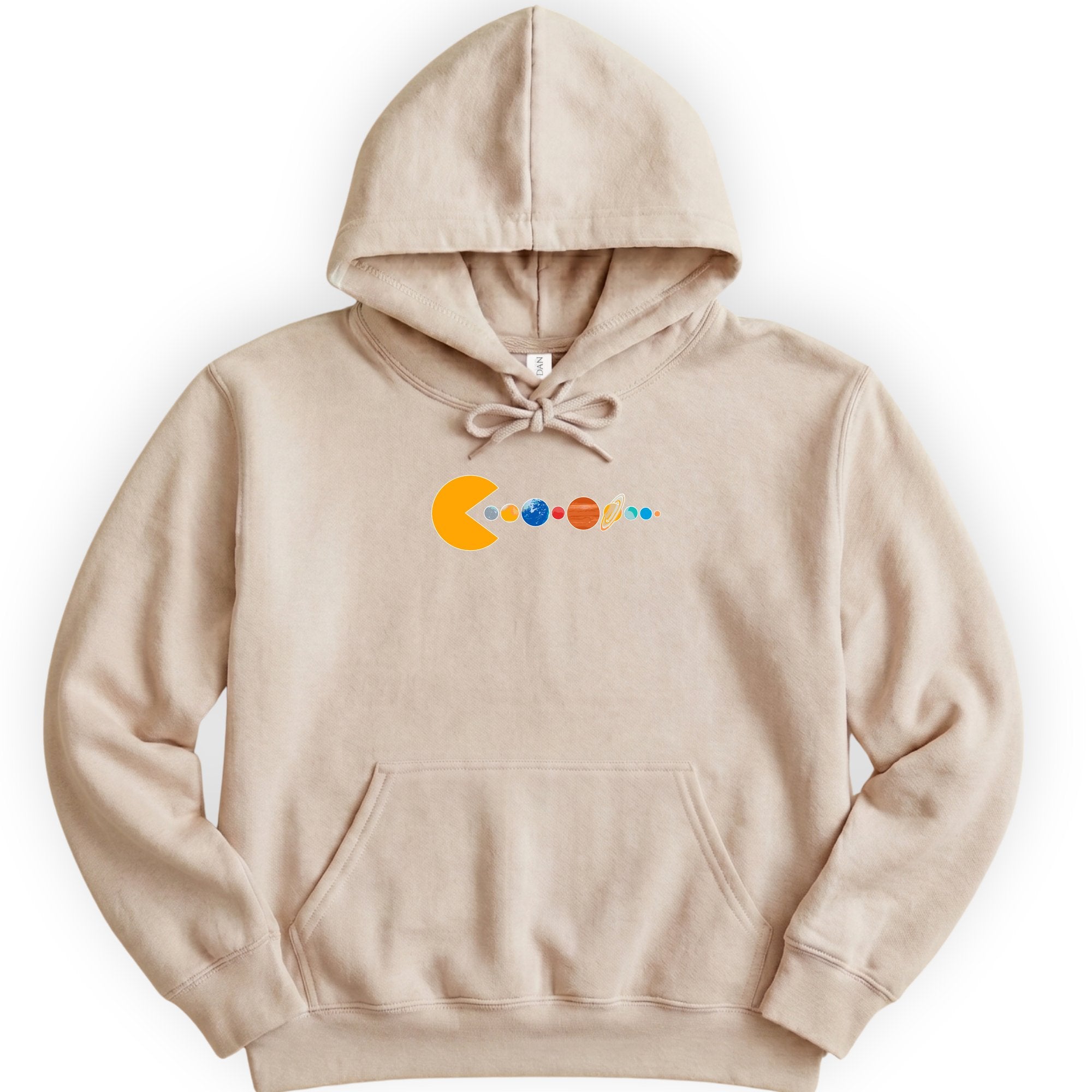Solar System Pac Man hoodie — Sand
