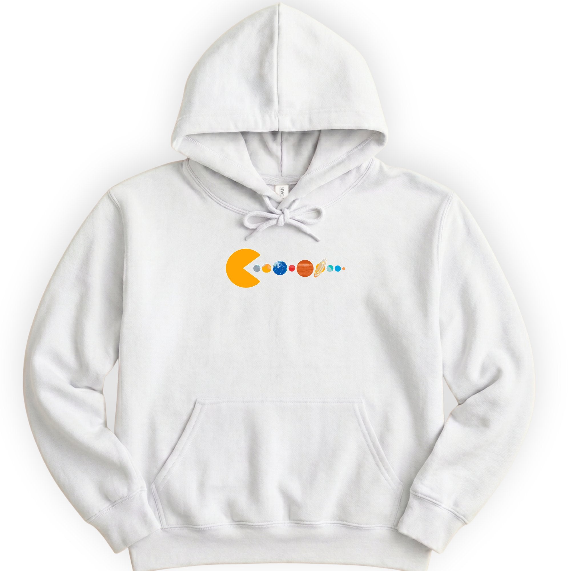 Solar System Pac Man hoodie — White