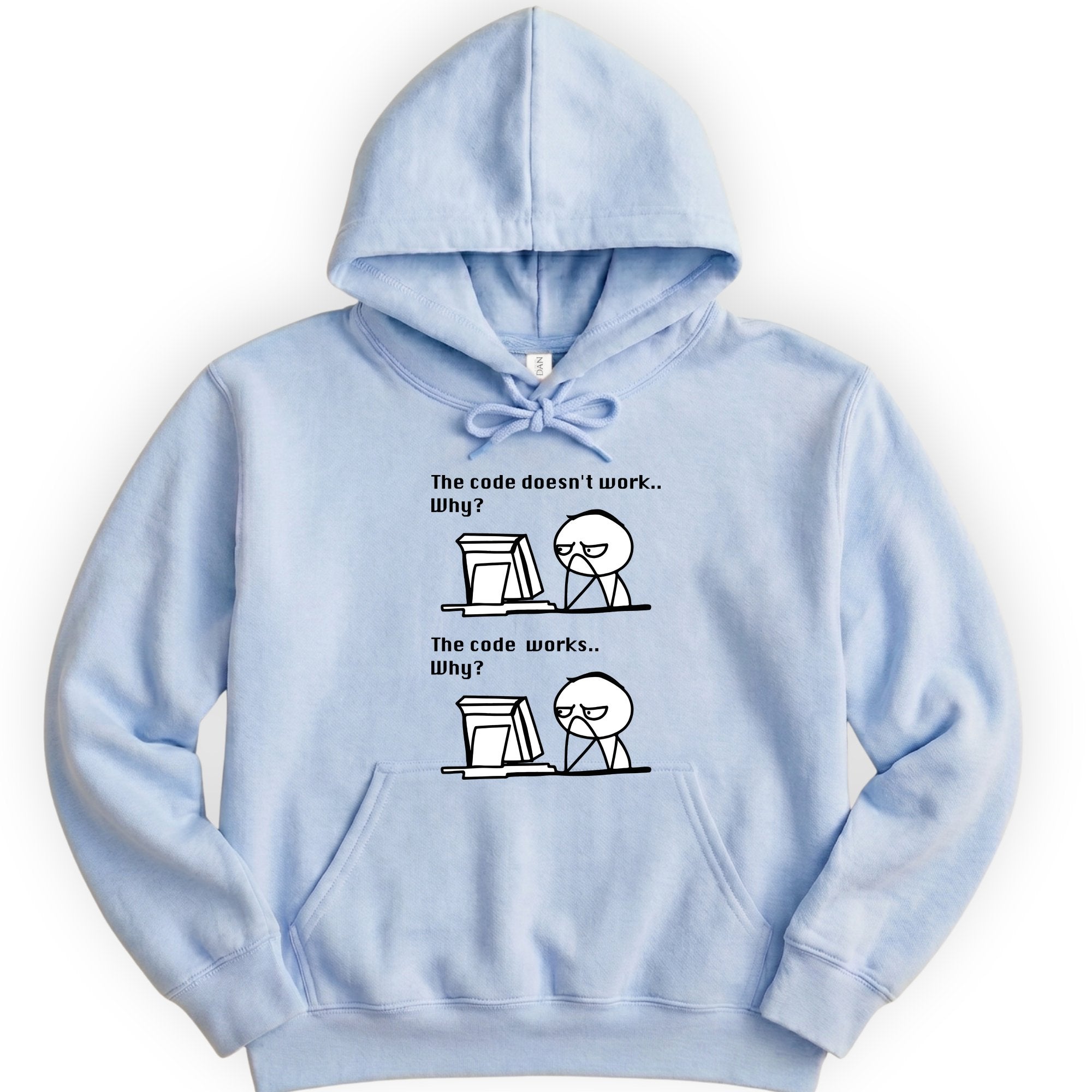 The Code Works hoodie — Light Blue